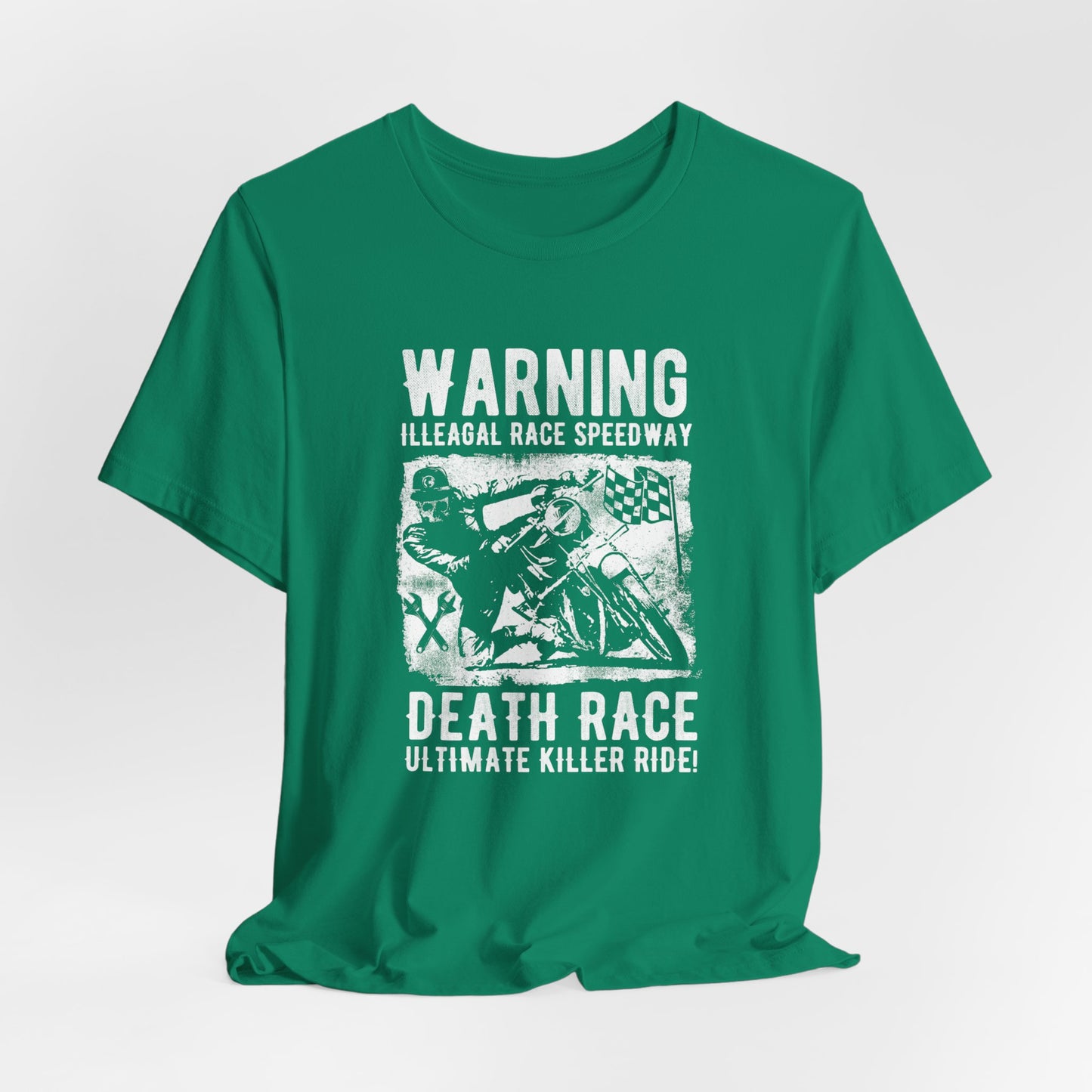 Warning: Illegal Race Speedway- Unisex Jersey Short Sleeve Tee