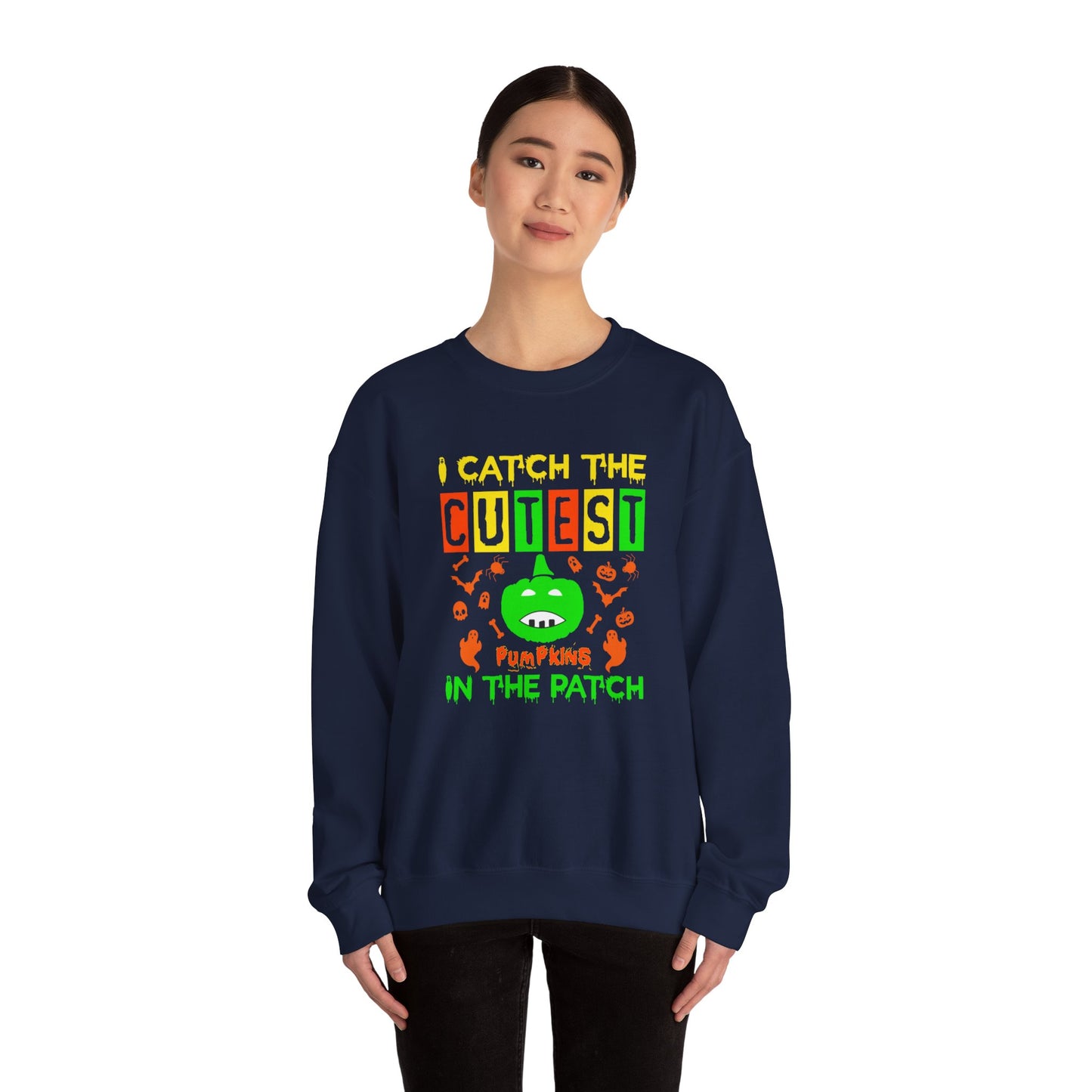 I Catch The Cutest Pumpkins In The Patch - Unisex Heavy Blend™ Crewneck Sweatshirt