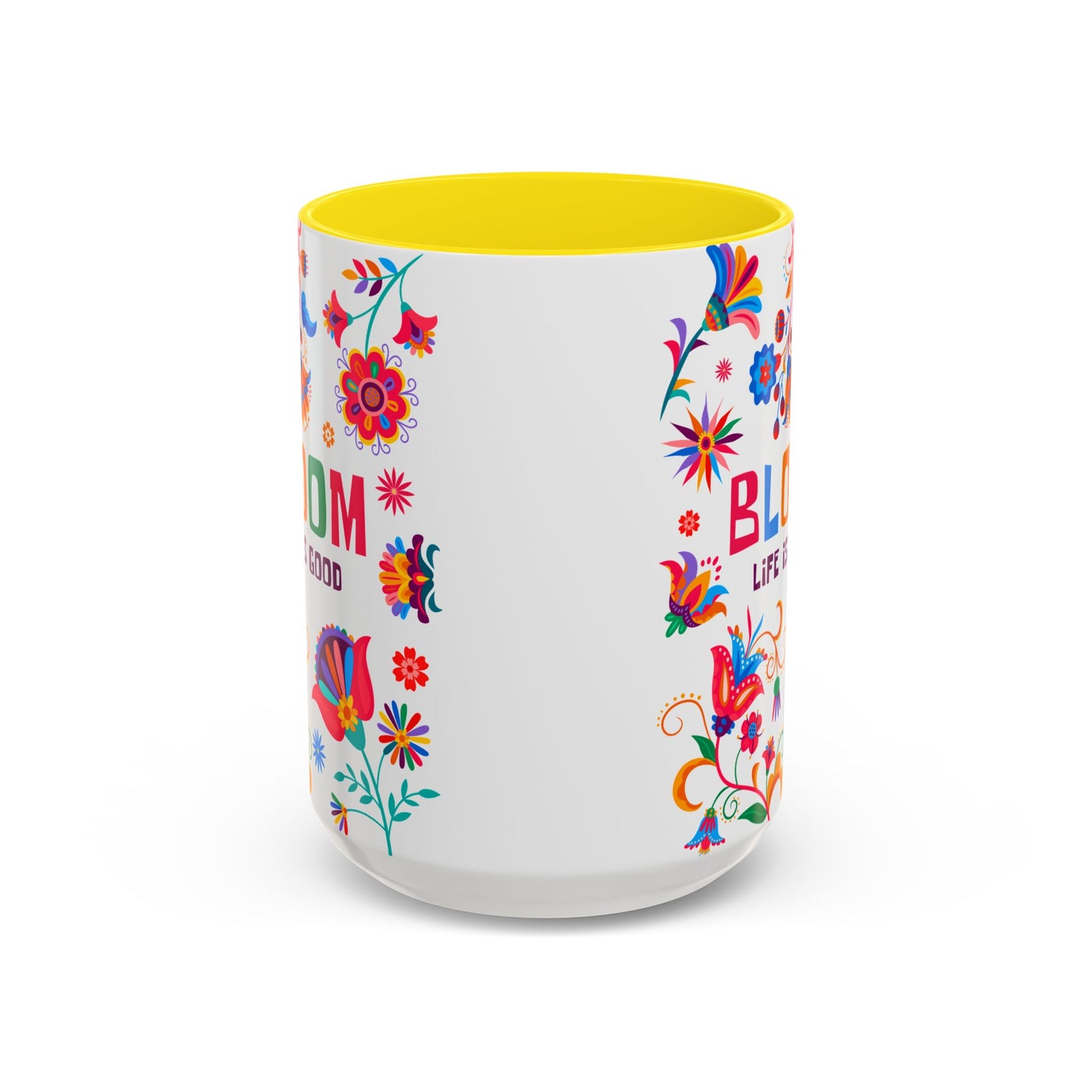 Colorful Floral Accent Coffee Mug - Bloom Life is Good - 14082
