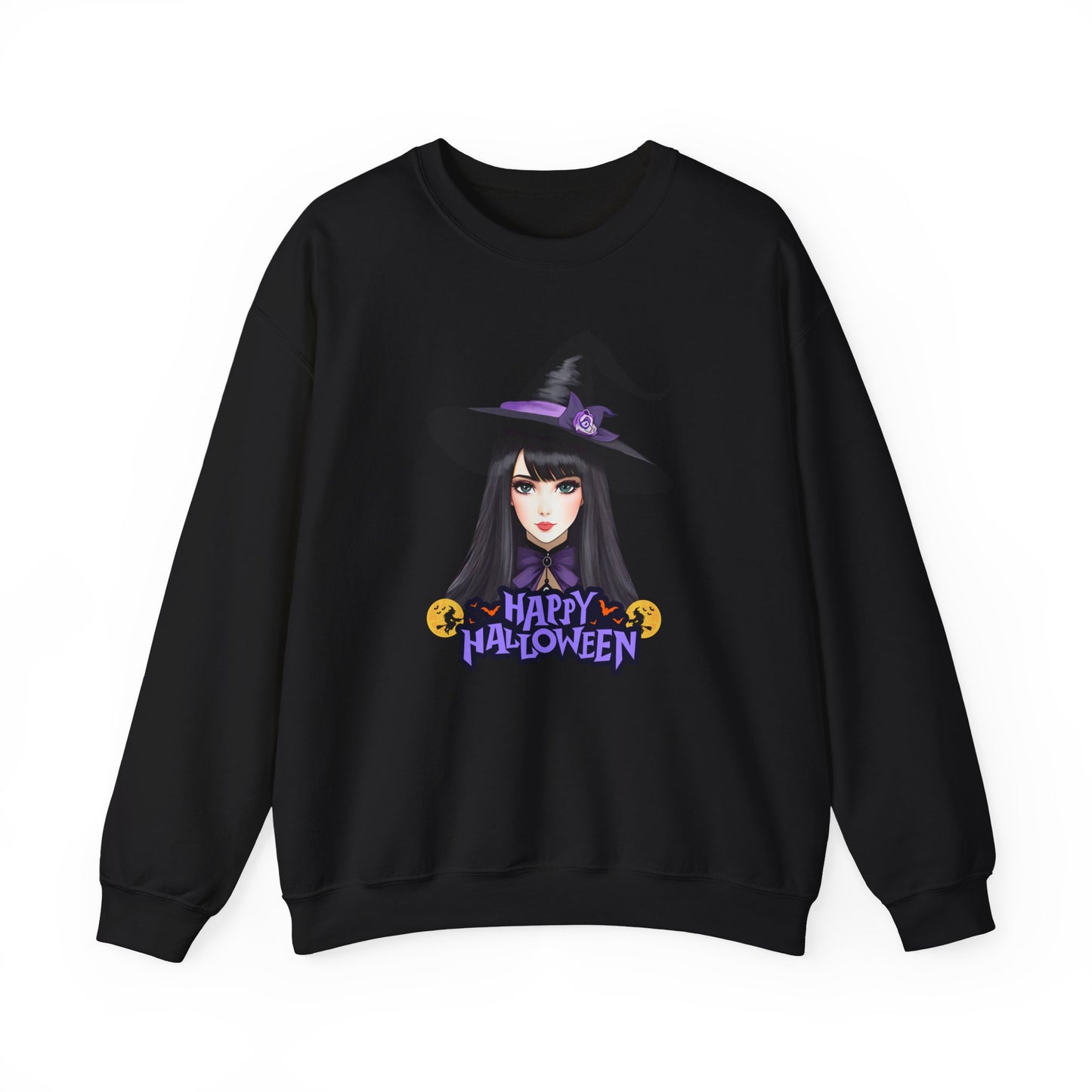 Happy Halloween, Witch - Unisex Heavy Blend™ Crewneck Sweatshirt