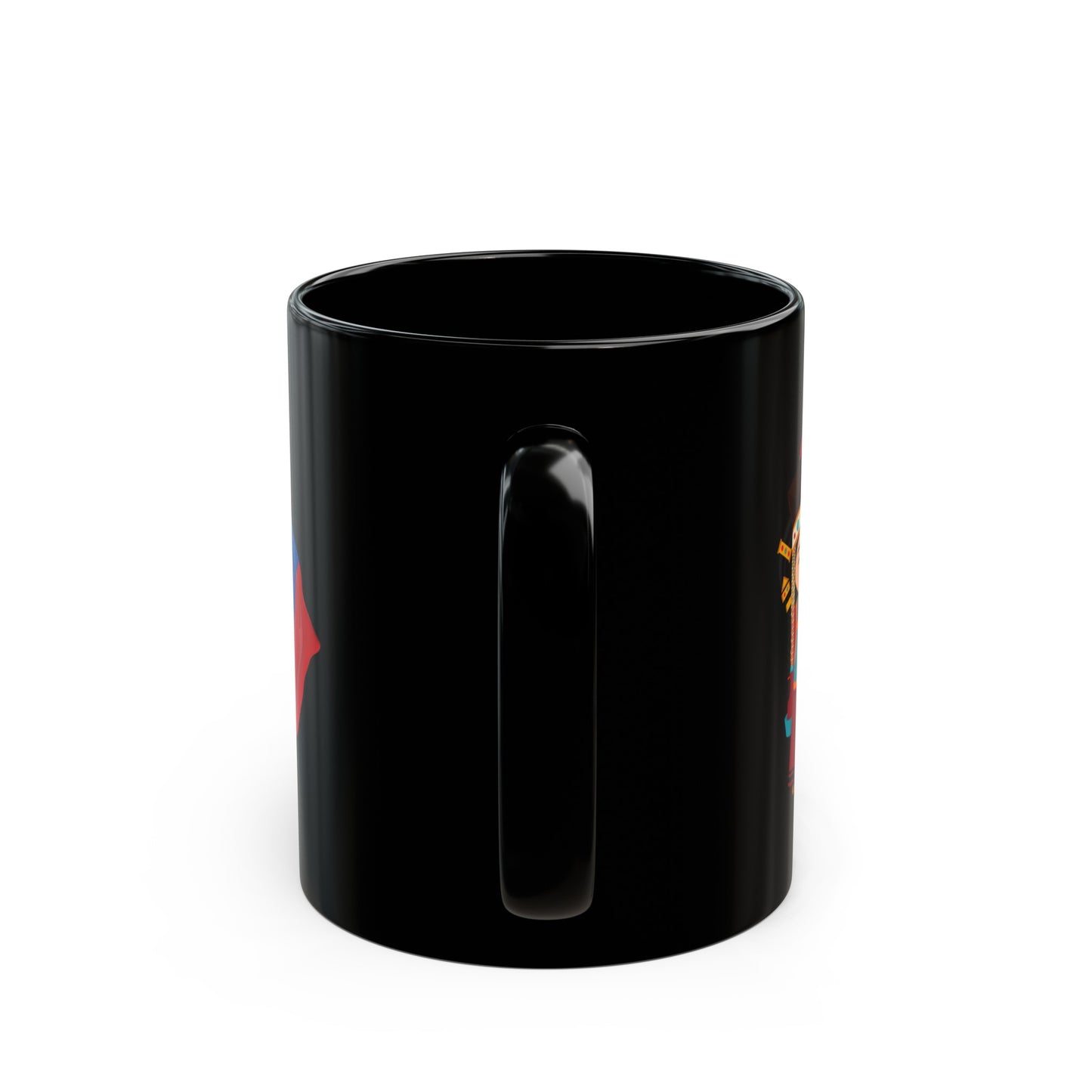 Mongolian People and Flag | Black Mug