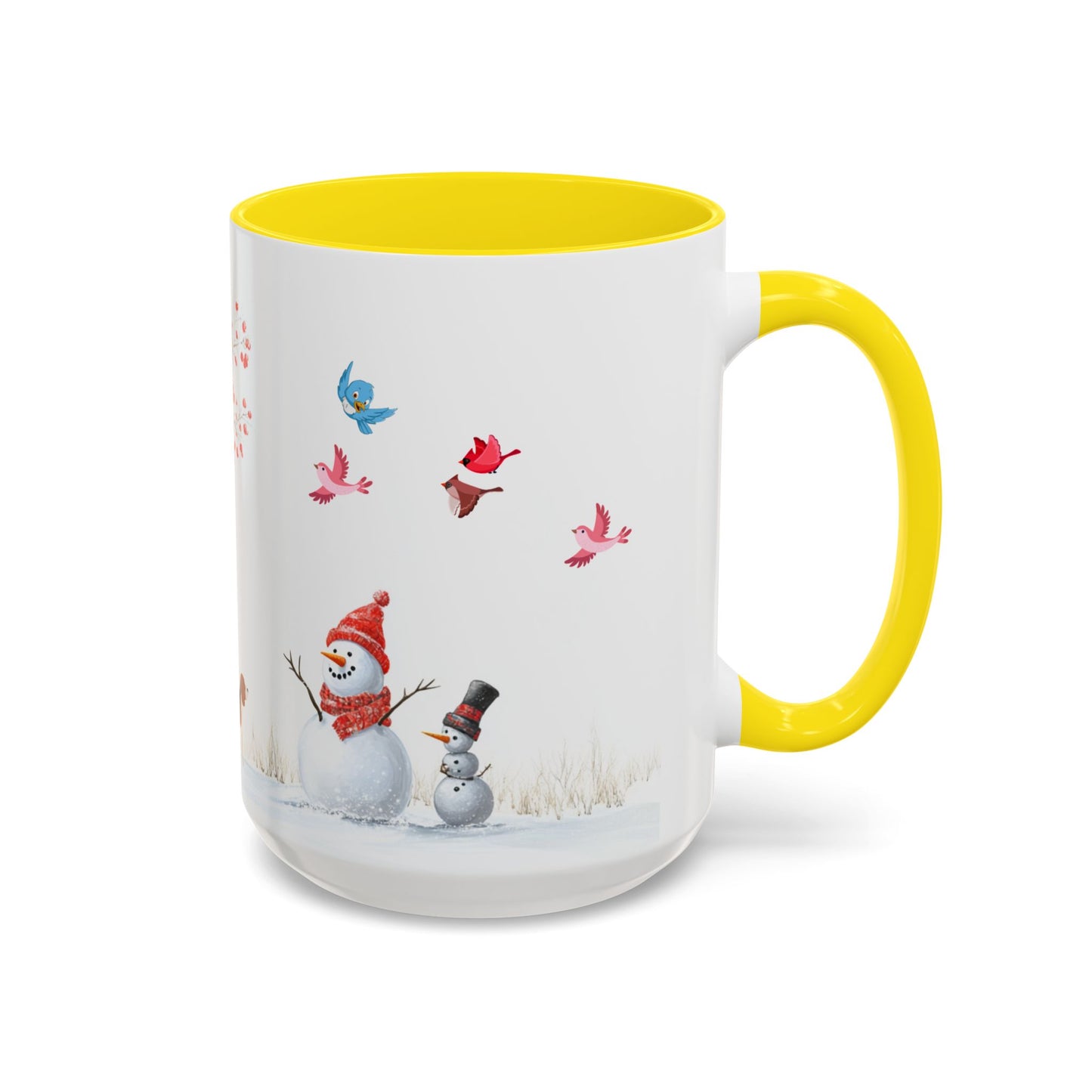 Winter Tree, Snowman & Puppy - Accent Coffee Mug (11, 15oz) - 10406