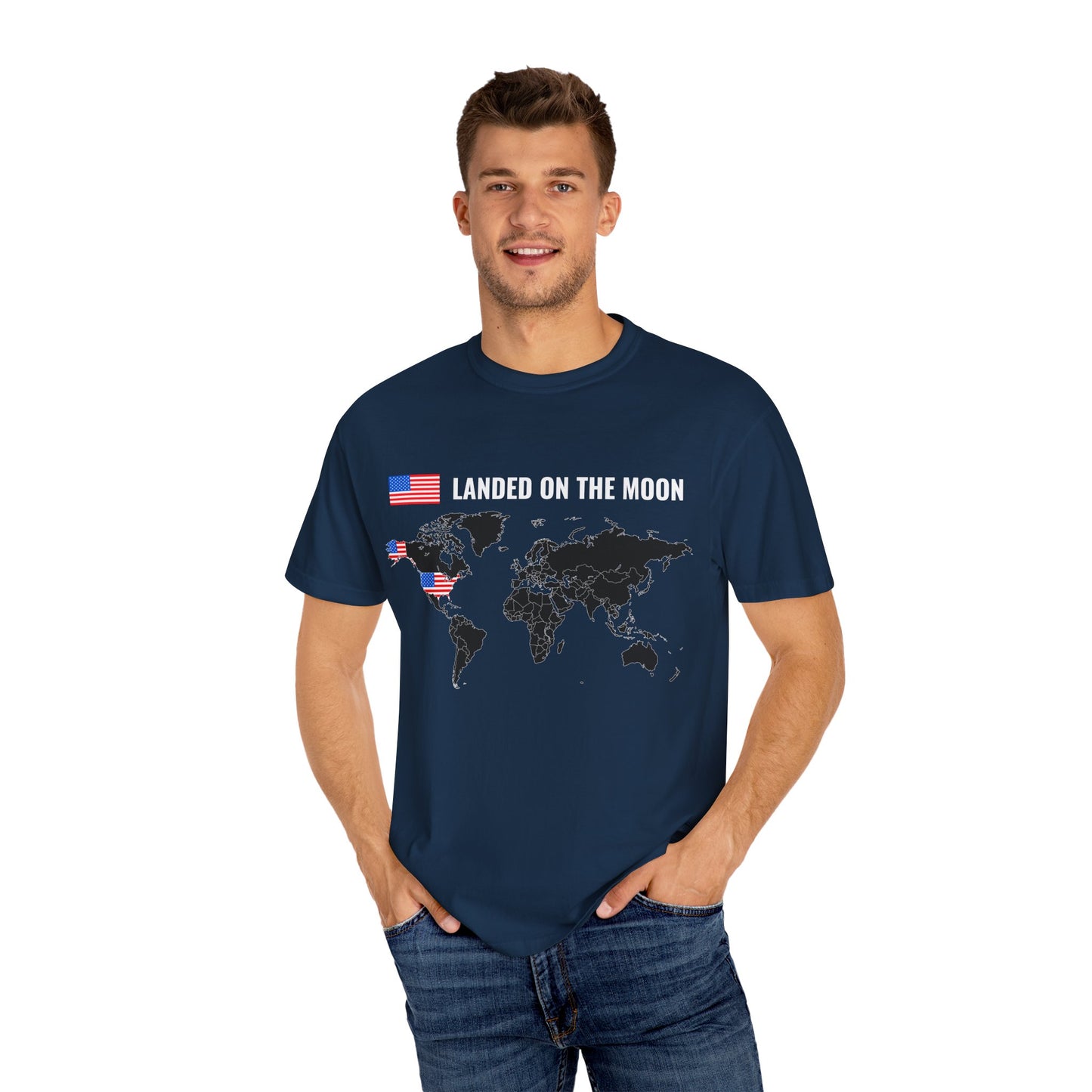 USA, Moon Landing Unisex T-Shirt | Vintage Space Vibe, July 4th - 13735