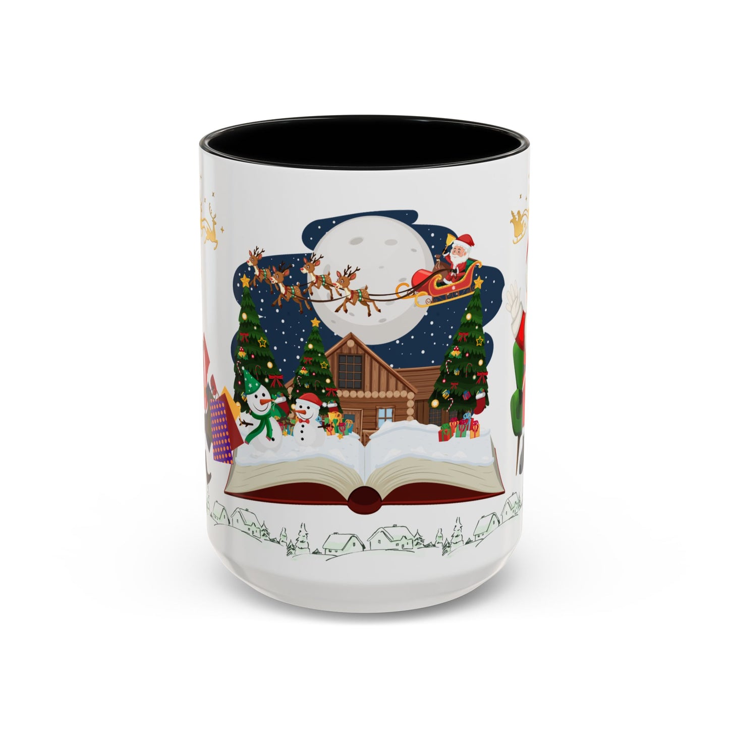 Santa is Coming - Accent Coffee Mug (11, 15oz)