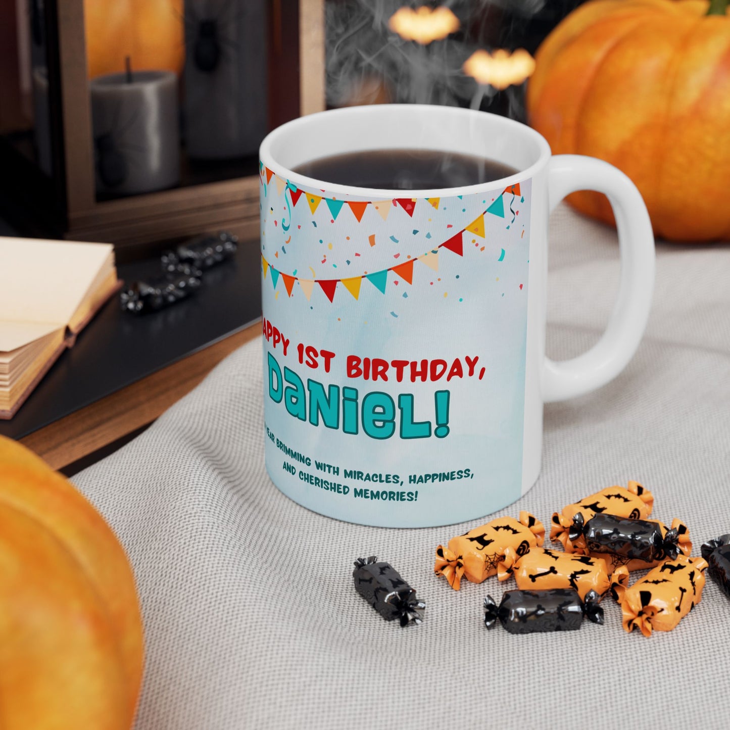 Personalized Birthday Mug, Custom Celebration Cup for Kids, 1st Birthday Gift, Party Favor, Photo Mug - 13996