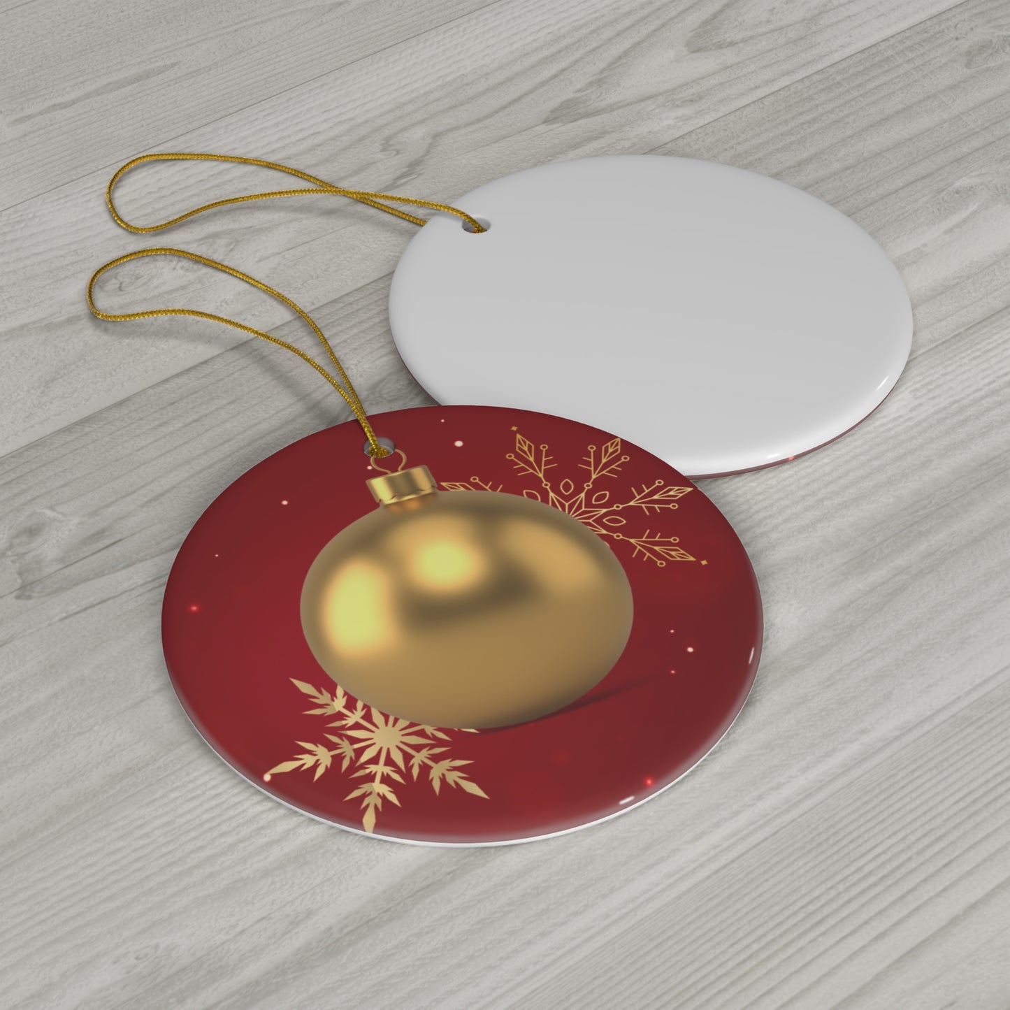 Golden Elegance - Ceramic Ornament, 4 Shapes