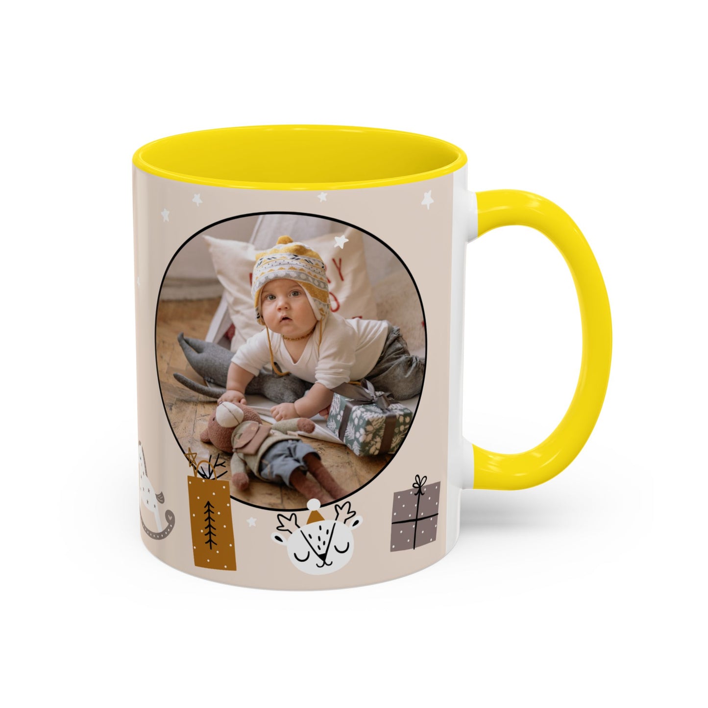 My First Christmas, Customizable - Accent Coffee Mug (11, 15oz) - 10860