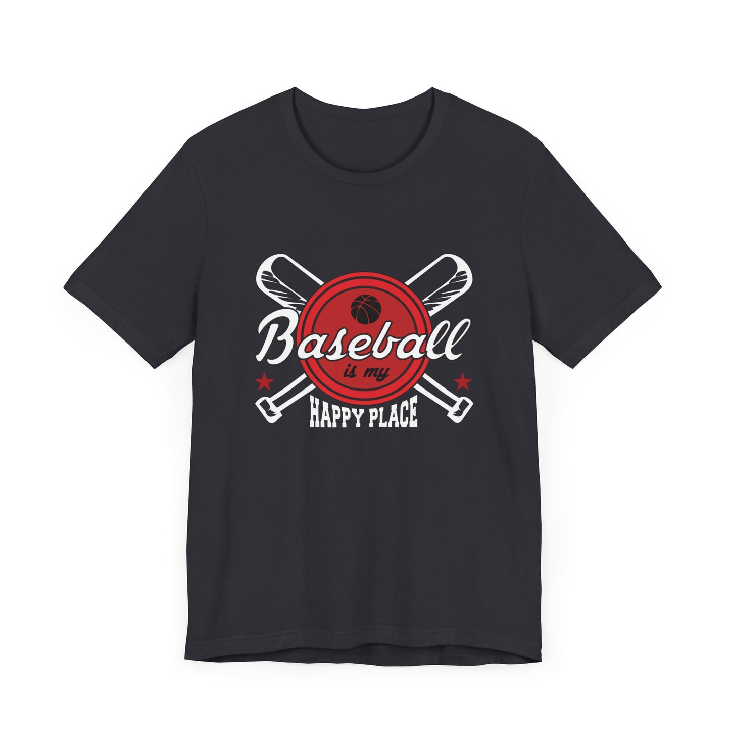 Baseball Is My Happy Place - Unisex Jersey Short Sleeve Tee