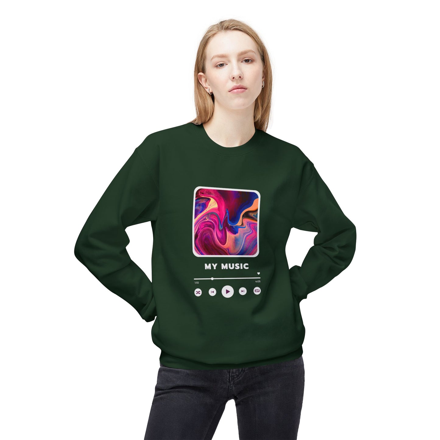 My Music - Unisex Midweight Softstyle Fleece Crewneck Sweatshirt - 11264