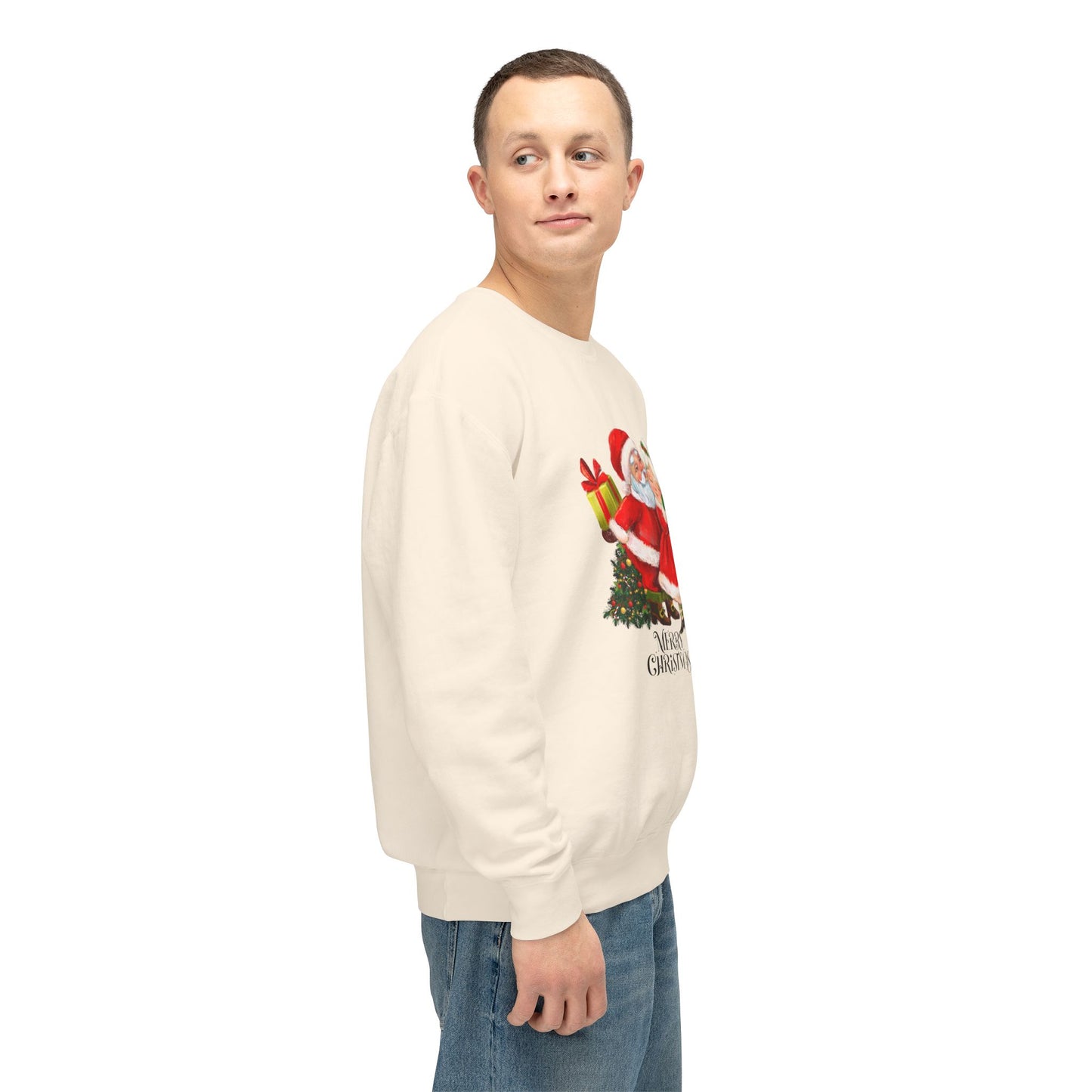 Santa & His Partner - Unisex Lightweight Crewneck Sweatshirt - 10028