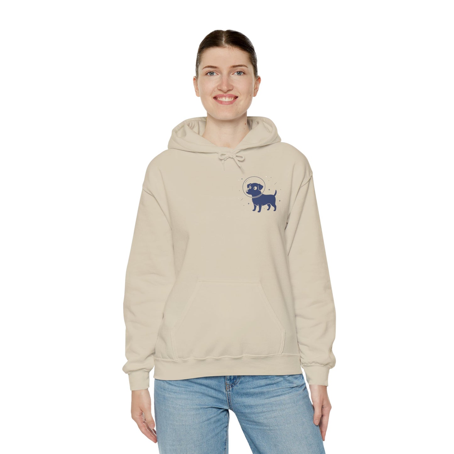 Dog in Space Hoodie – Space Puppy Graphic Hooded Sweatshirt, Unisex Heavy Blend™ - 14679