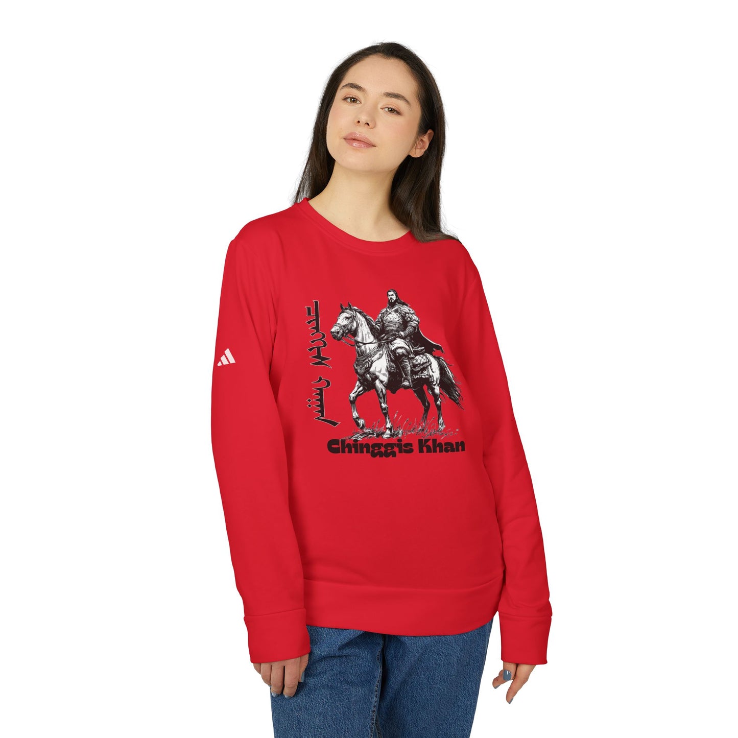 Mongolia: Chinggis Khan - Adidas Unisex Fleece Crewneck Sweatshirt - 10757