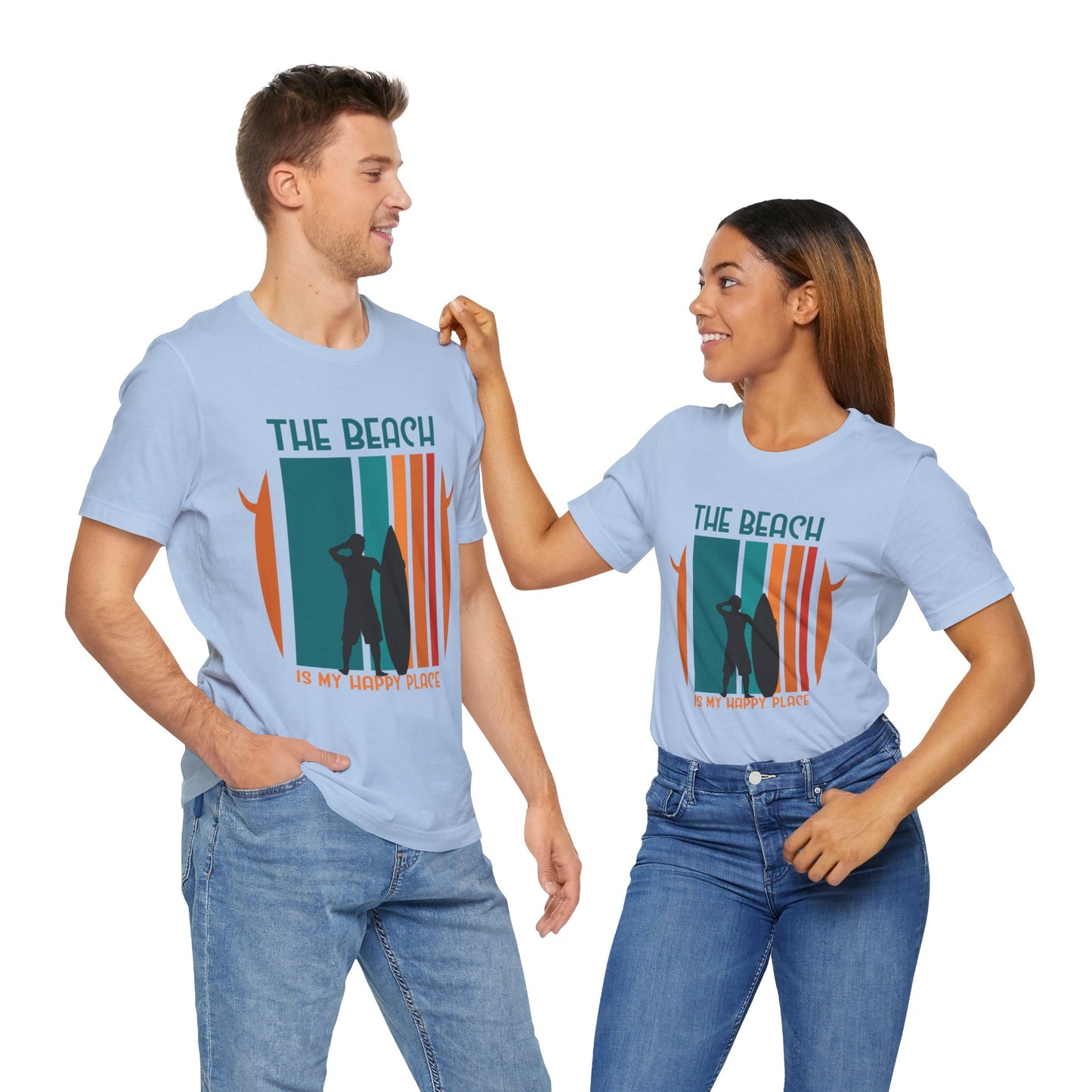 The Beach Is My Happy Place - Unisex Jersey Short Sleeve Tee