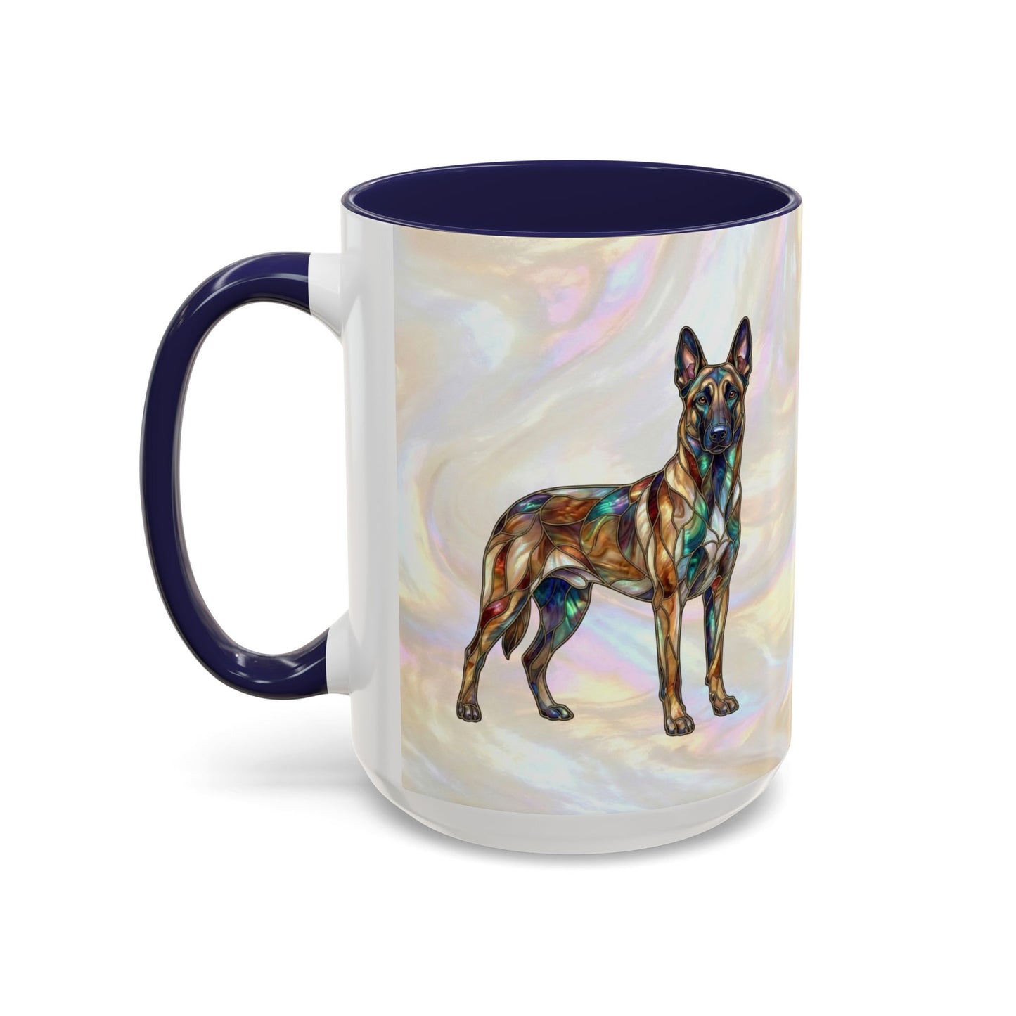 Belgian Malinois Accent Coffee Mug - Stained Glass Design 11oz & 15oz - 14616