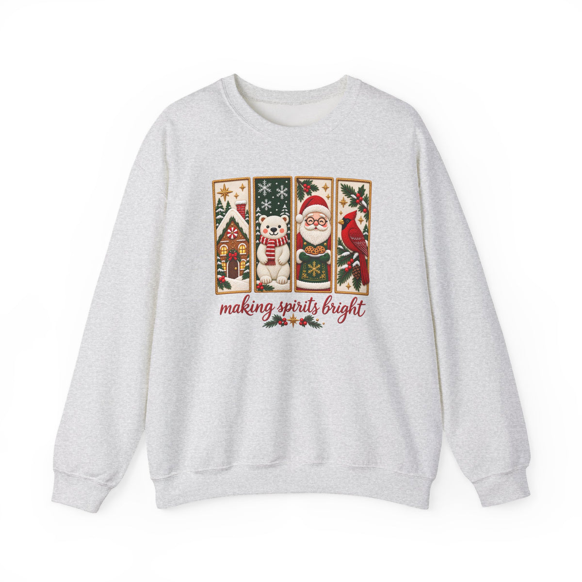 Making Spirits Bright Sweatshirt, Cute Vintage Christmas Crewneck - 14548
