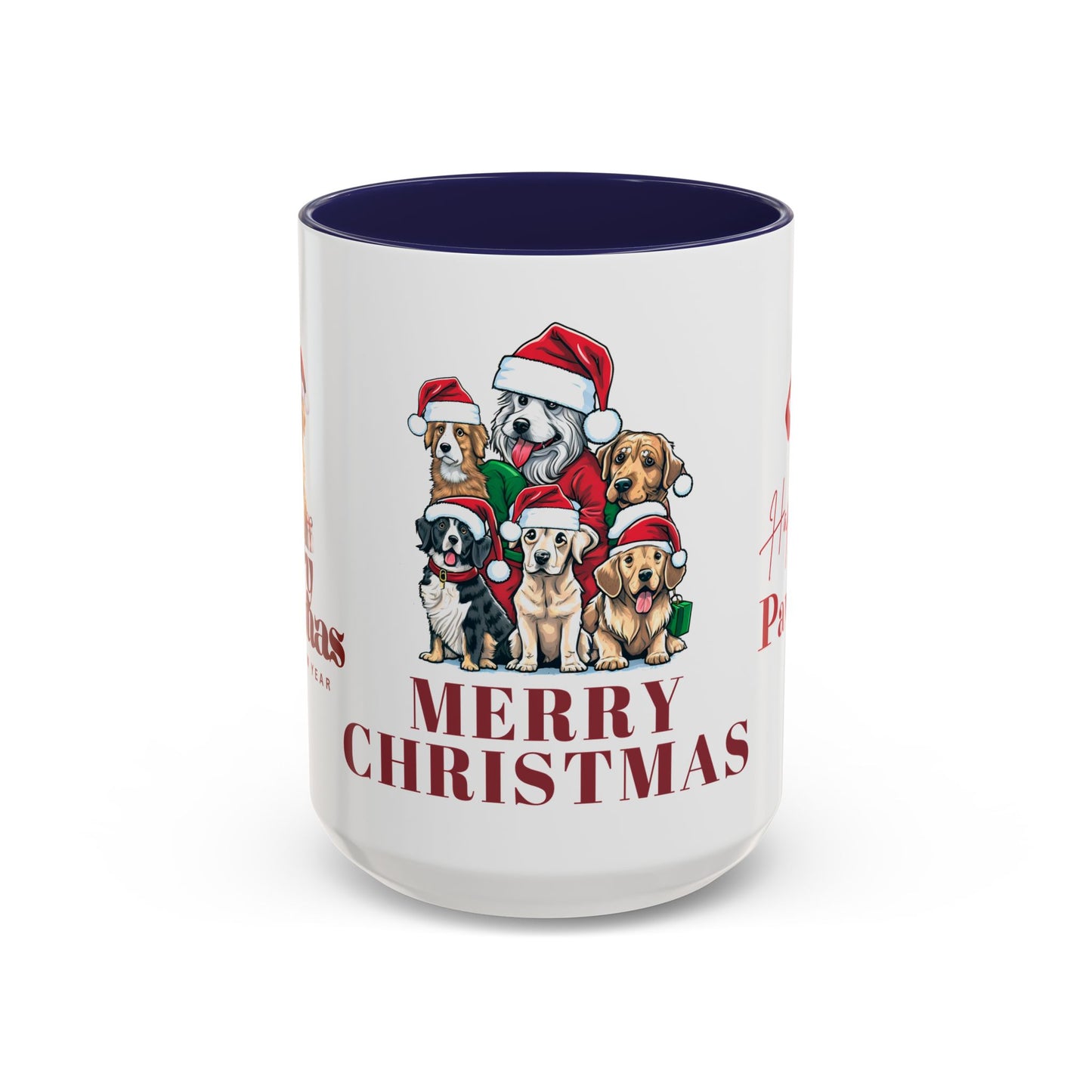 Dogs, Merry Christmas - Accent Coffee Mug (11, 15oz)