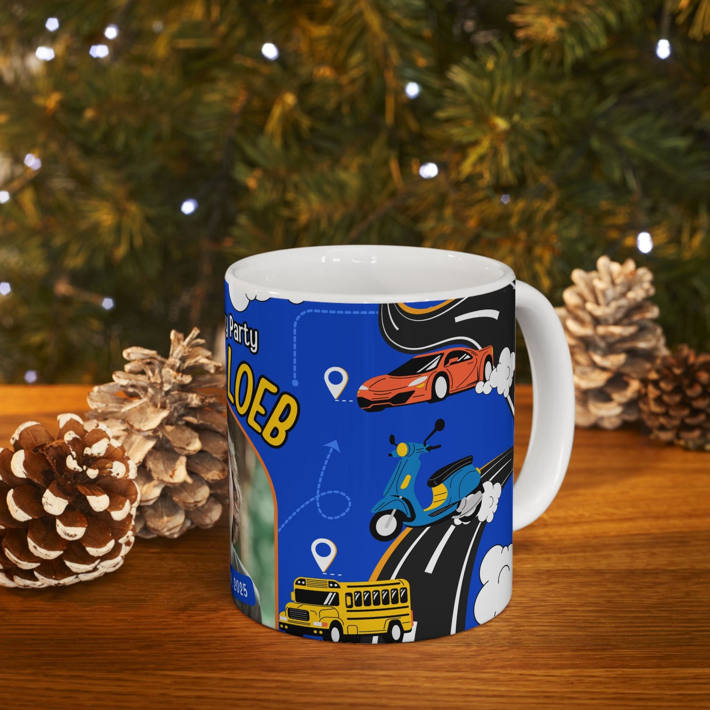 Happy Birthday, Car-Loving Boy, Details Customizable - Ceramic Mug, (11oz, 15oz) - 11236