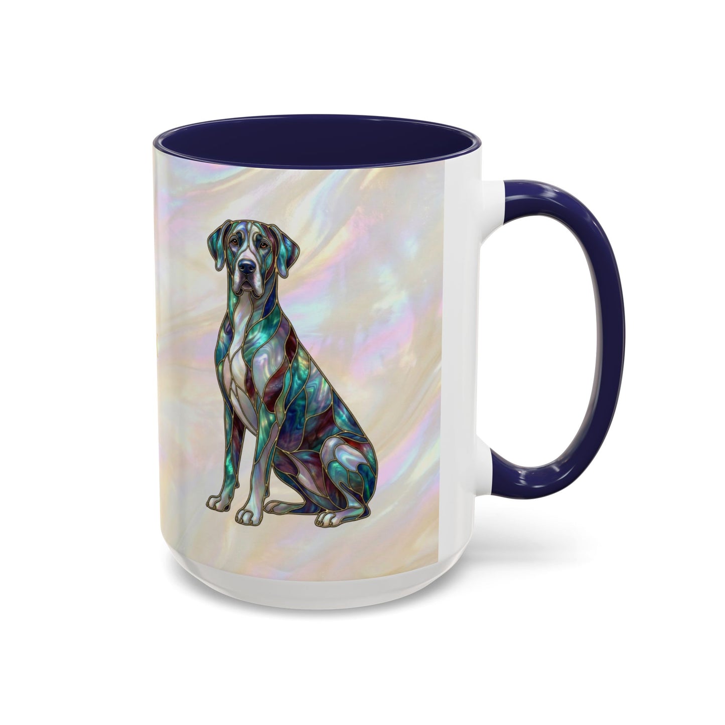 Personalized Great Dane Dog Mug — Stained Glass Design (11/15 oz) - 14550