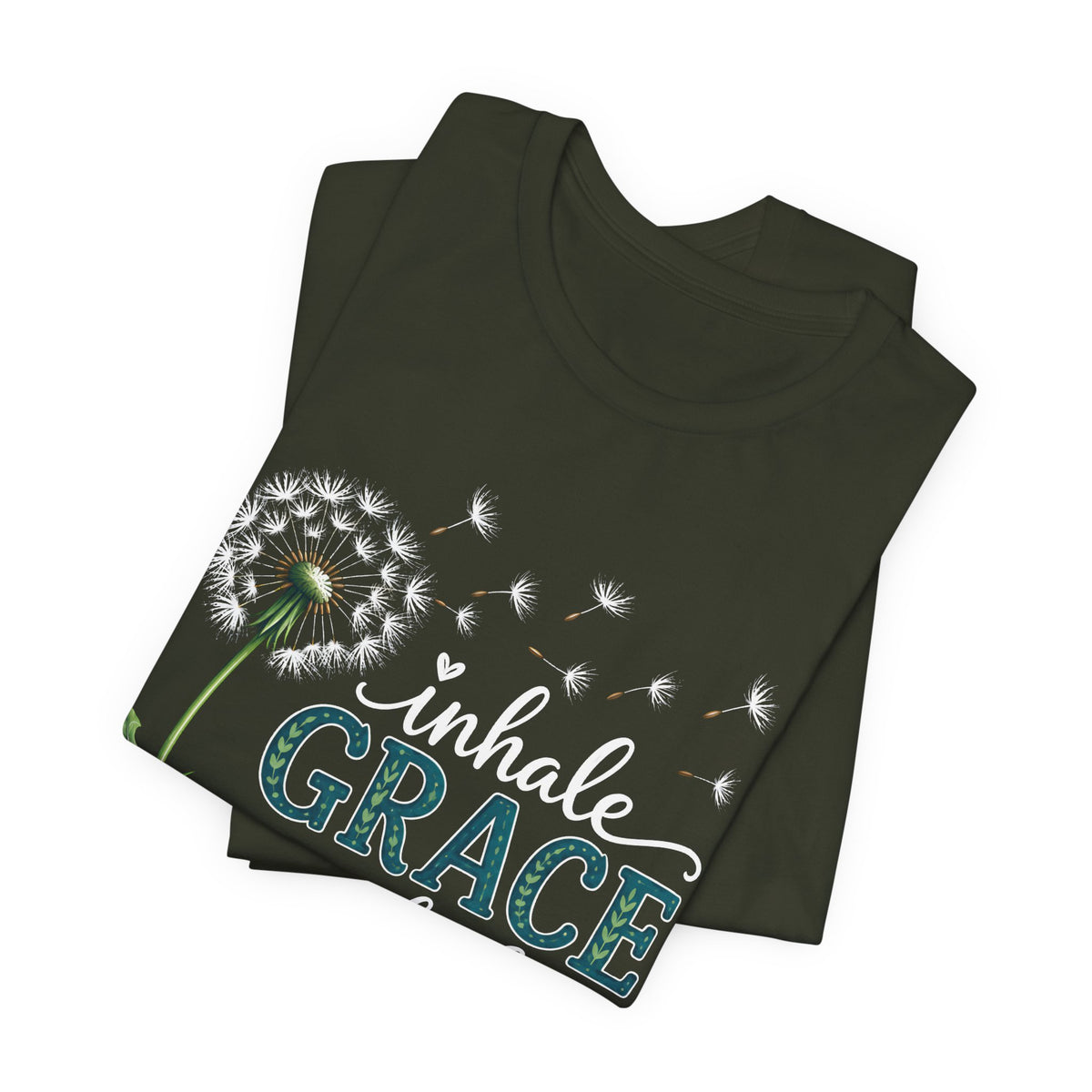Inhale Grace Exhale Praise T-Shirt, Christian Faith Floral Tee - 14990