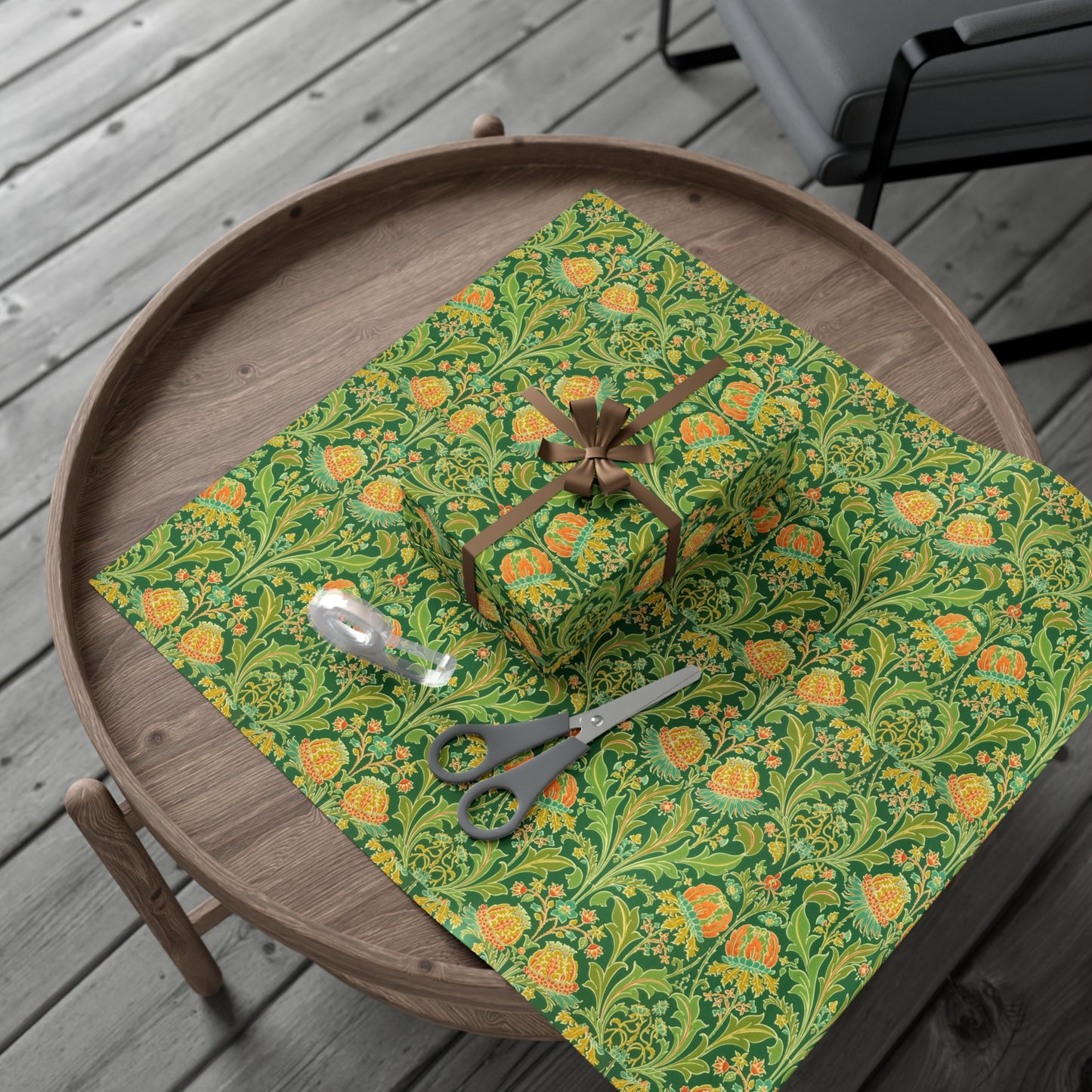 Vintage Green Flower Pattern - Gift Wrap Papers - 10295
