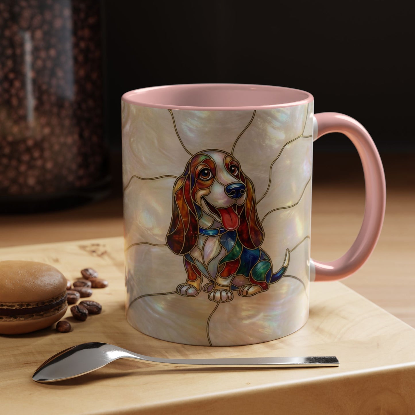 Basset Hound Stained Glass Accent Coffee Mug (11/15oz) - 14520