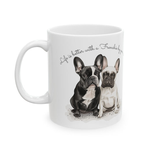 Personalized French Bulldogs, Customized Ceramic Mug, (11oz, 15oz)