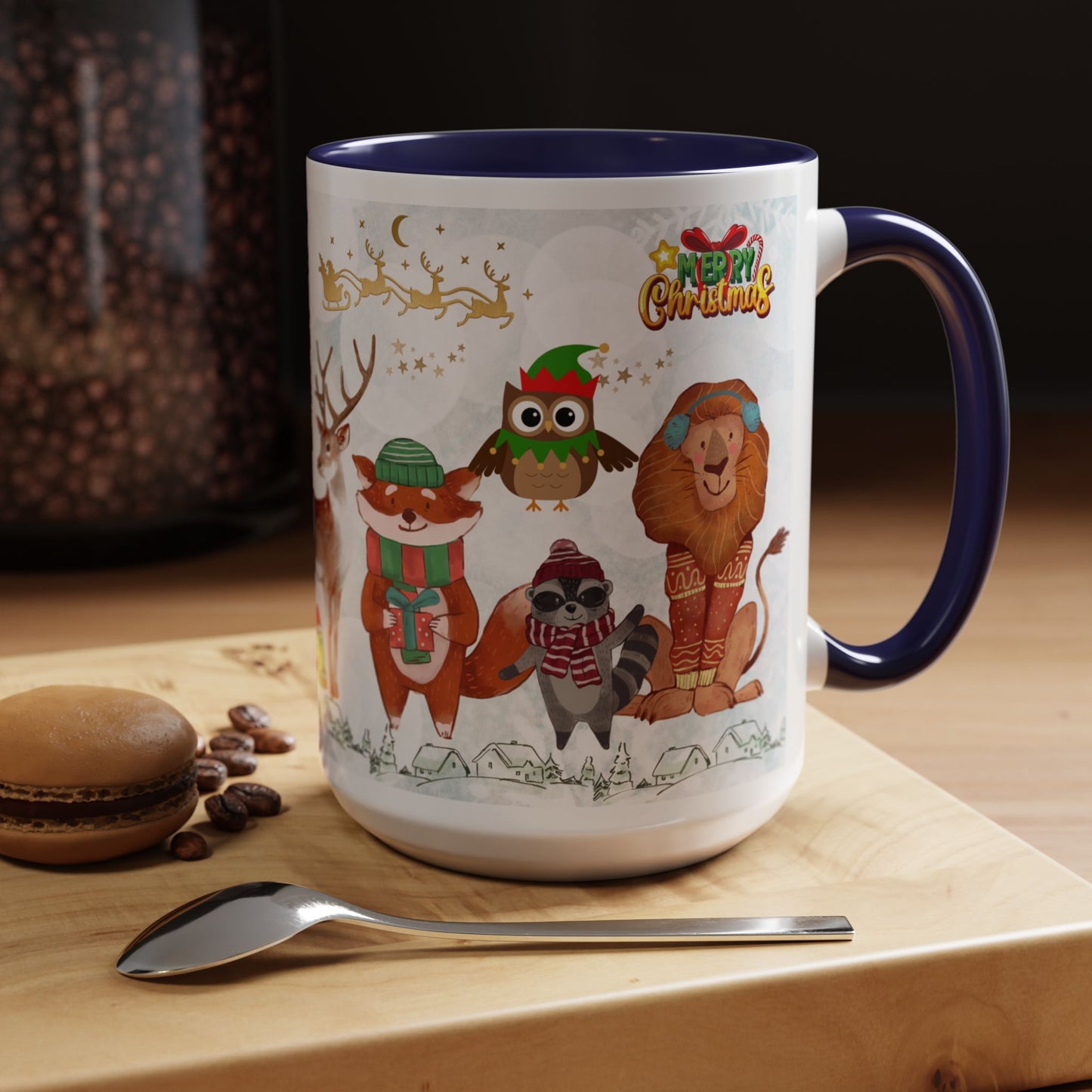 Merry Christmas, Animals - Accent Coffee Mug (11, 15oz)