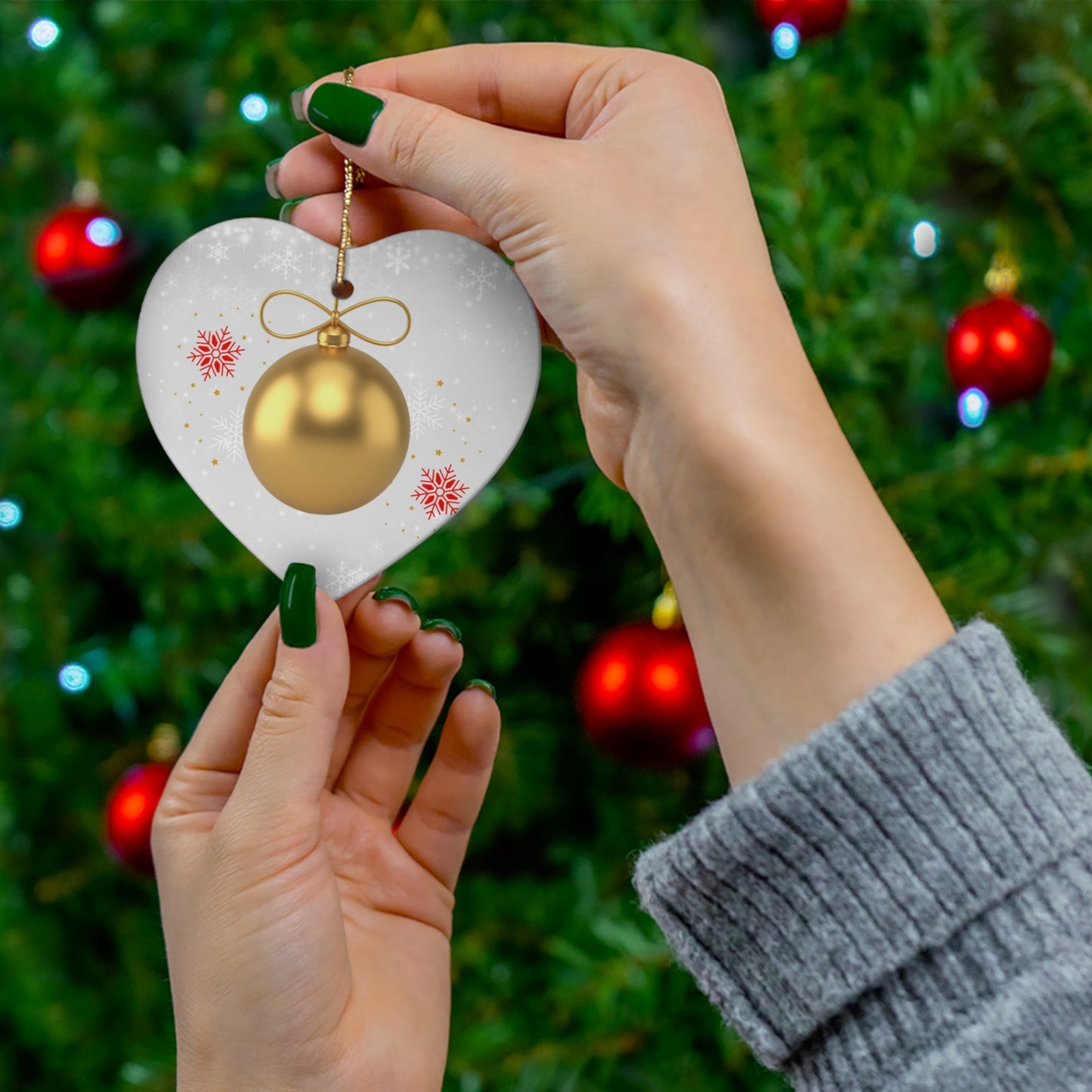 Gleaming Gold - Ceramic Ornament, 4 Shapes