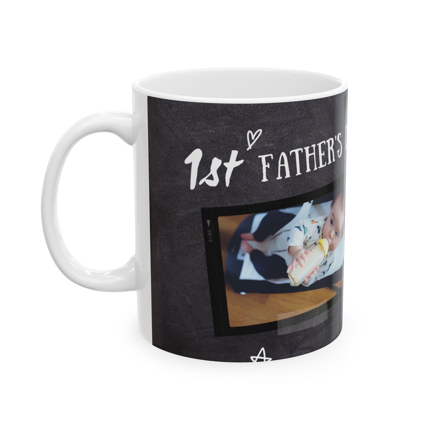Personalized 1st Father's Day Ceramic Mug, Gift for Dads, Custom Photo Mug, Coffee Cup, Unique Father's Day Present - 14059