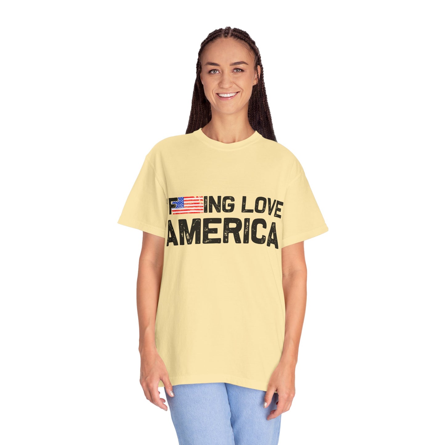 Unisex T-Shirt with Patriotic Love for America, Casual Tee, Independence Day Gift, Love America Shirt, Gift for Patriot - 13654
