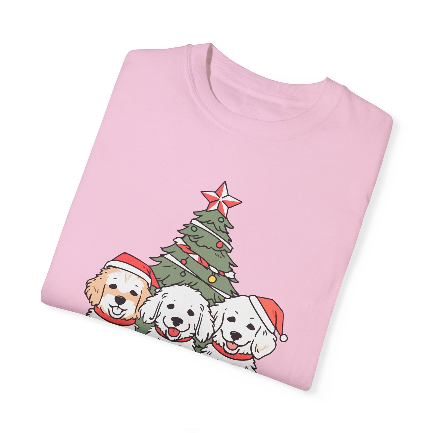 Puppies, Merry Christmas - Unisex Garment-Dyed T-shirt - 10280