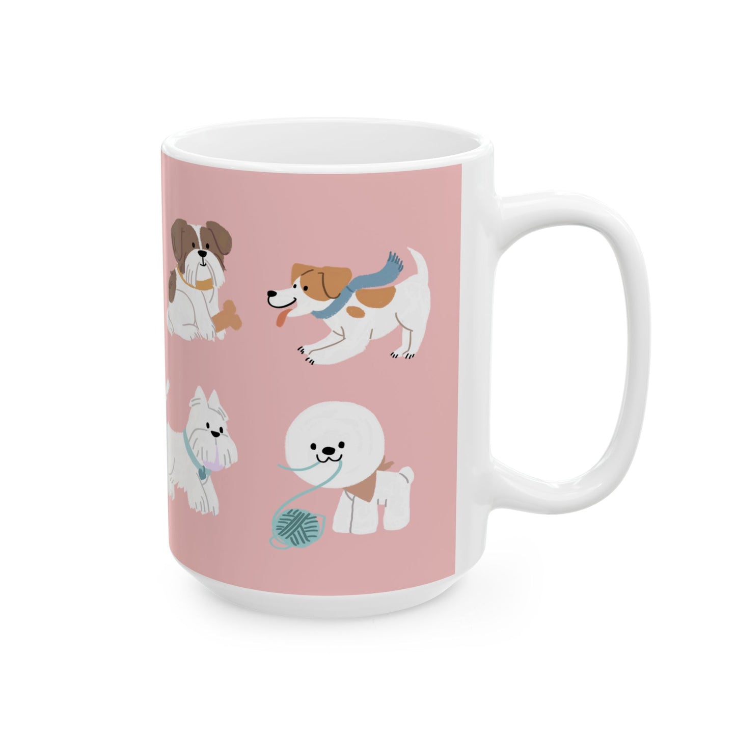 Cute Dog Lovers Ceramic Mug, Pet Owner Gift, Canine Lover Coffee Cup, Dog-Themed Drinkware, Animal Lover Present - 14165