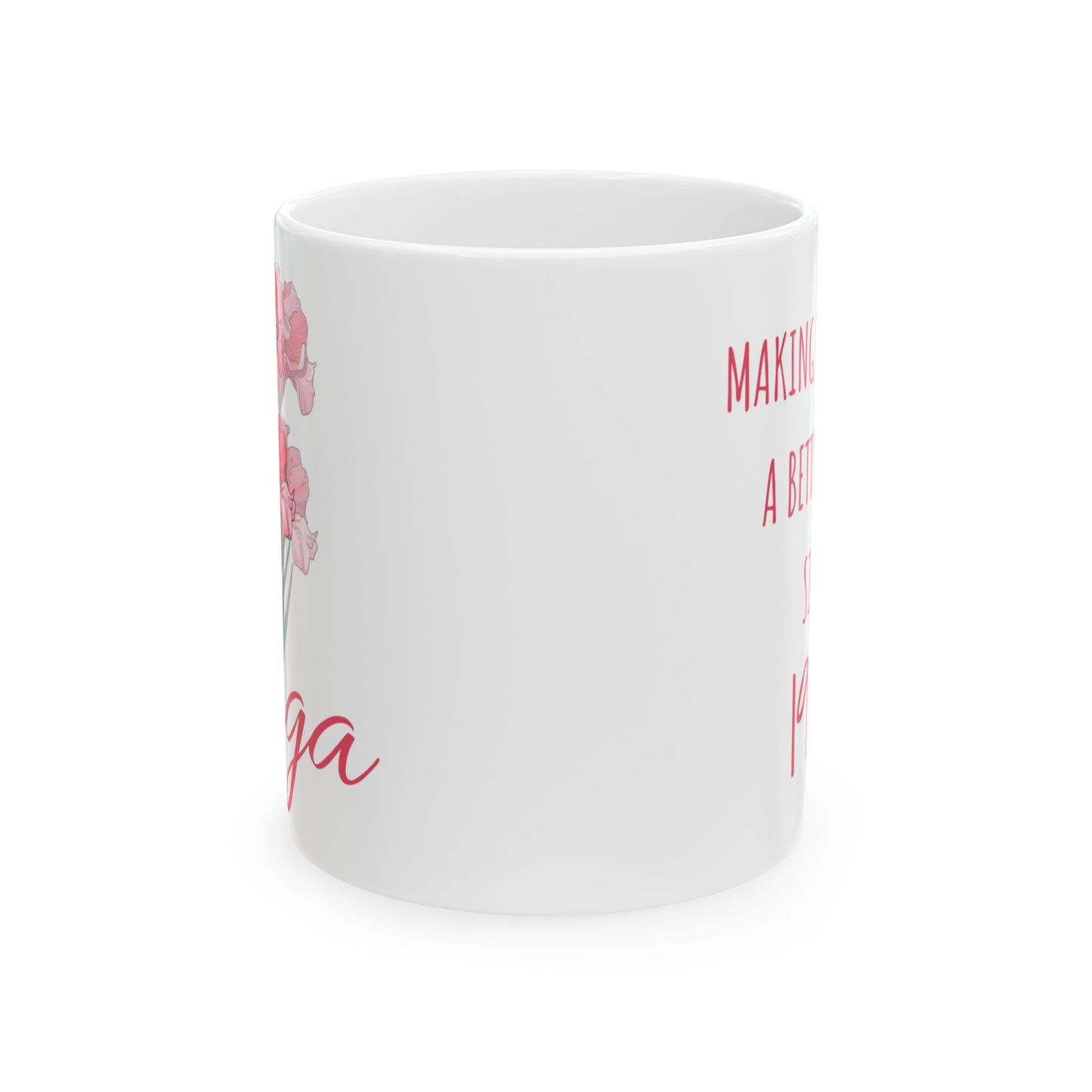 Happy Birthday Ceramic Mug, August Born, Birh Flower Gladiolus, 11oz & 15oz Sizes - 14211