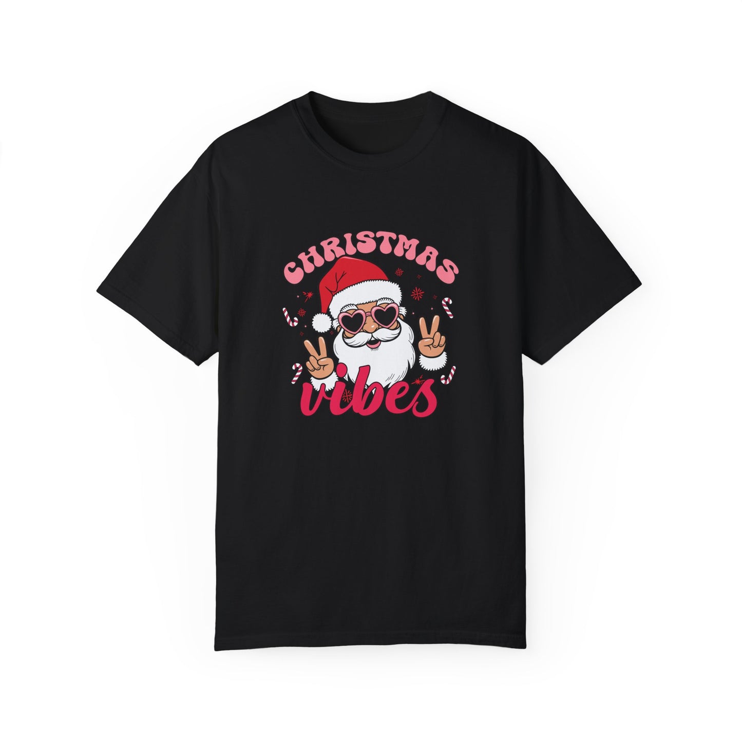 Santa, Christmas Vibes - Unisex Garment-Dyed T-shirt