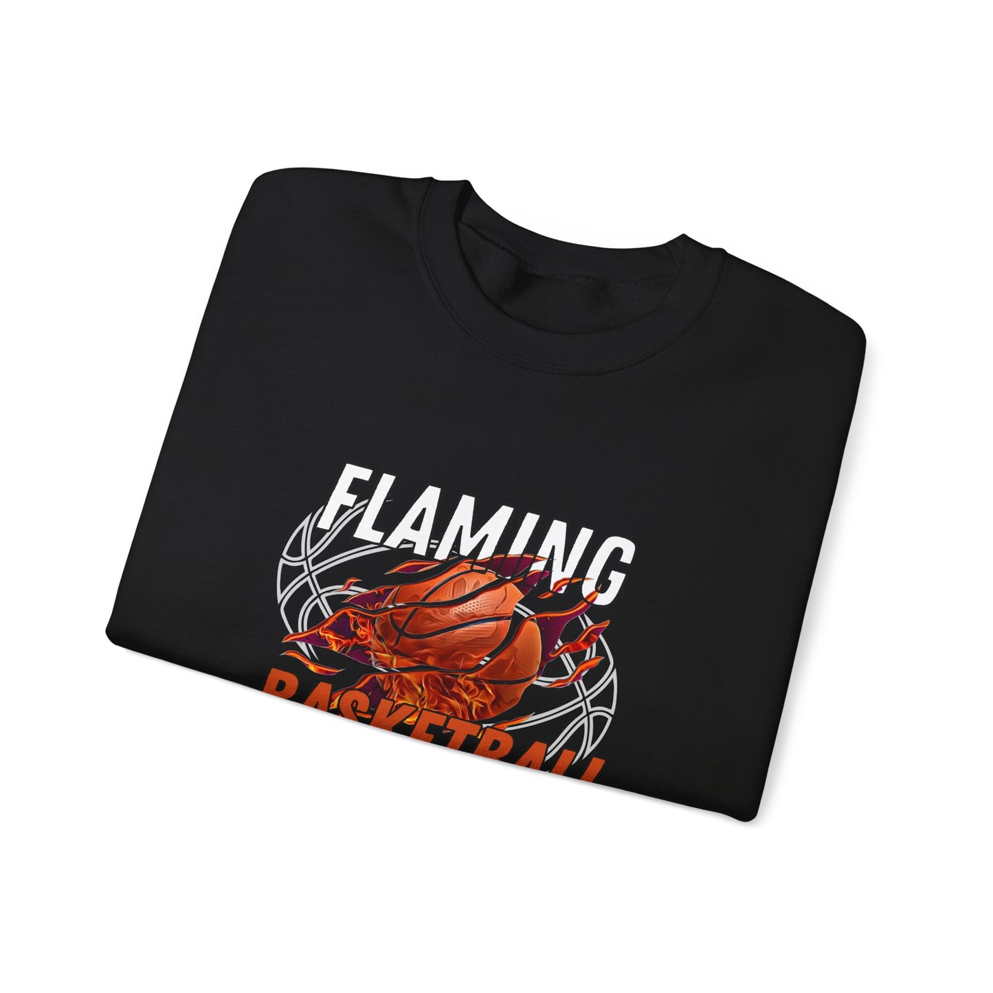 Flaming Basketball - Unisex Heavy Blend™ Crewneck Sweatshirt - 10671