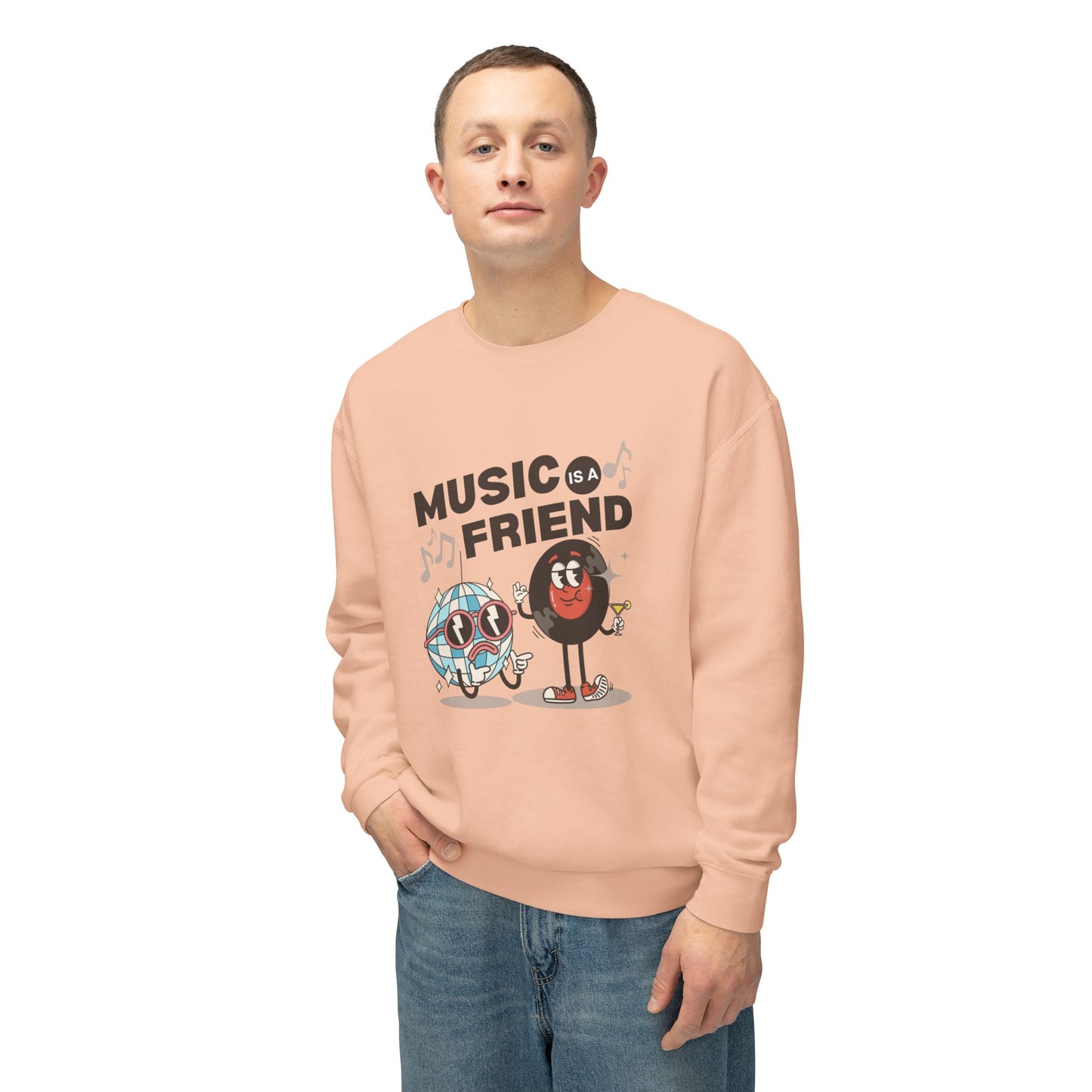 Music Friend - Unisex Lightweight Crewneck Sweatshirt - 10605