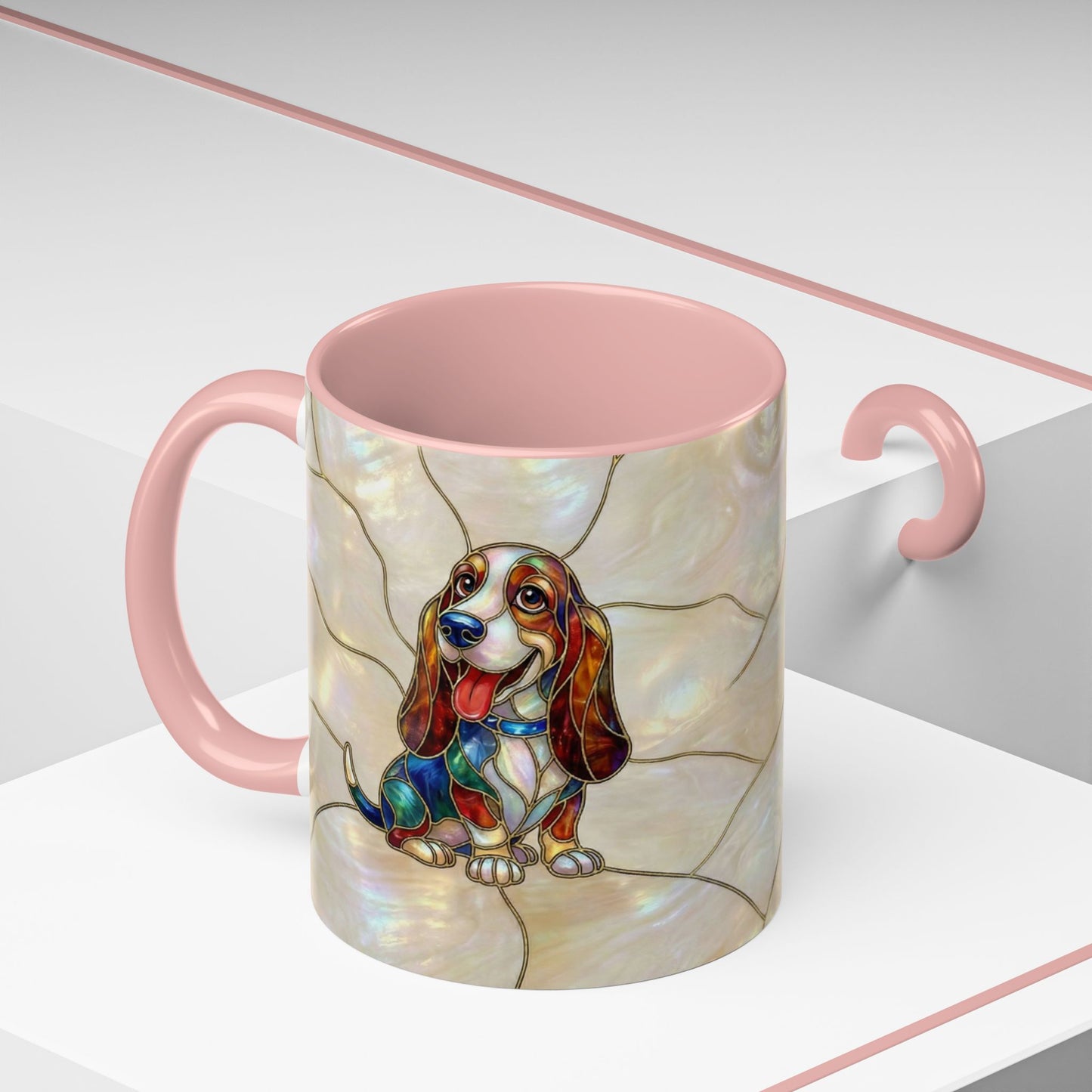 Basset Hound Stained Glass Accent Coffee Mug (11/15oz) - 14520