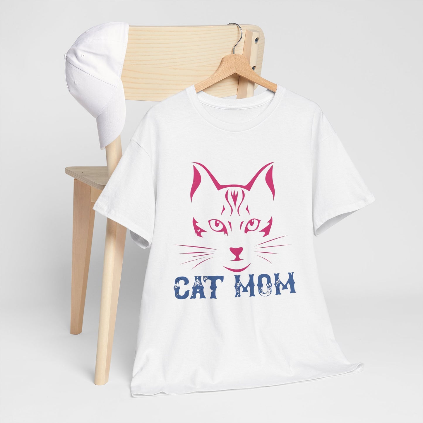 Cat Mom T-Shirt – Cute Cat Face Graphic Tee for Cat Lovers - 14882