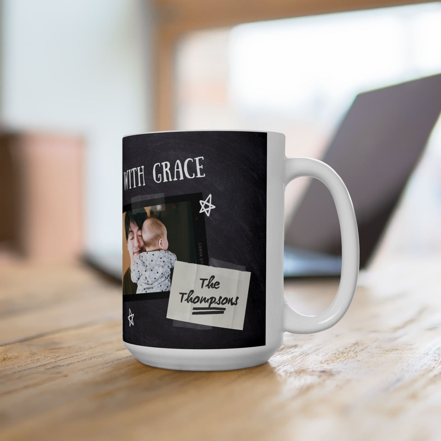 Personalized 1st Father's Day Ceramic Mug, Gift for Dads, Custom Photo Mug, Coffee Cup, Unique Father's Day Present - 14059