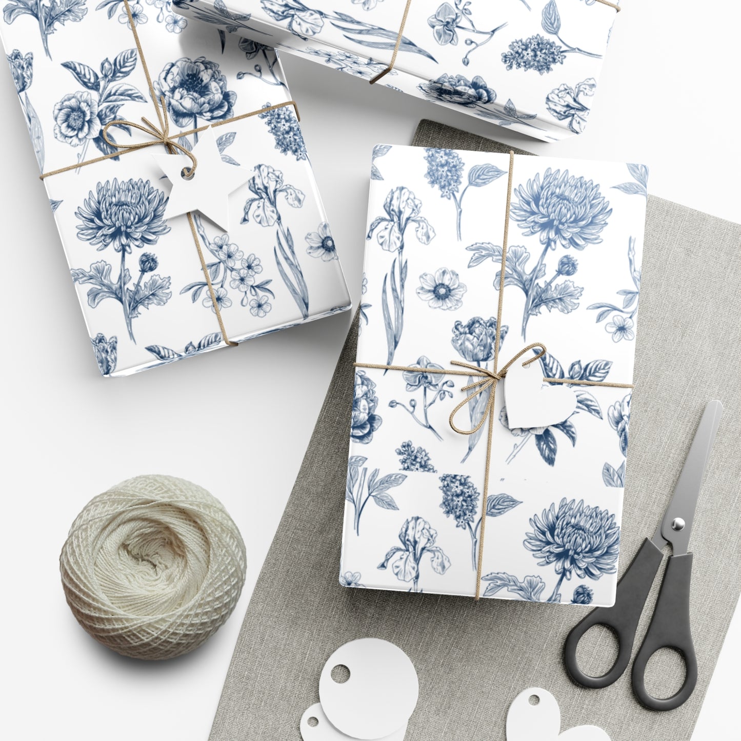 Blue Flowers - Gift Wrap Papers - 10313