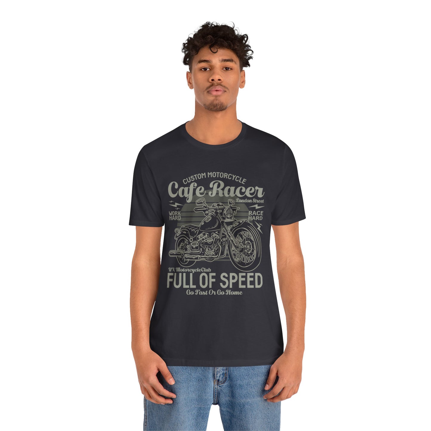 Custom Motorcycle, Cafe Racer - Unisex Jersey Short Sleeve Tee