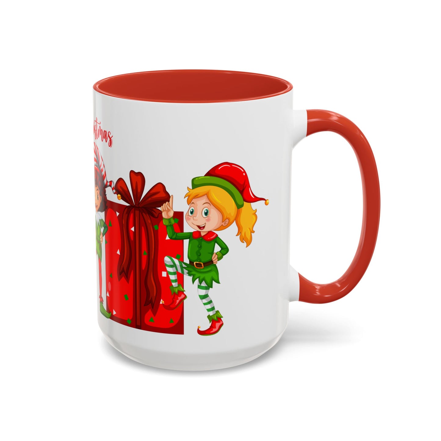 Elves, Merry Christmas - Accent Coffee Mug (11, 15oz) - 10360