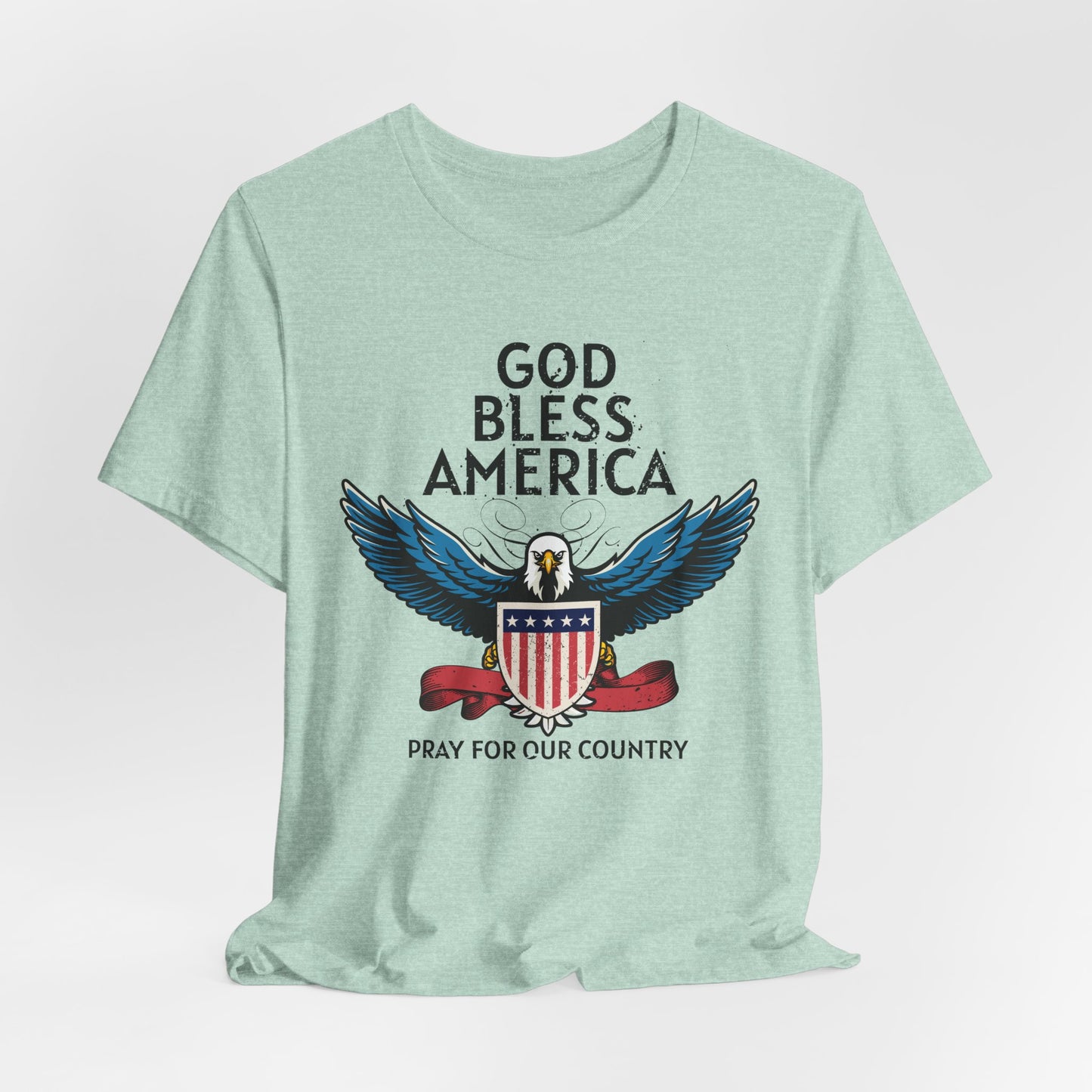 God Bless America Unisex Tee | Patriotic Shirt, American Eagle Design, Casual Wear, Independence Day, Gifts for Veterans - 13786