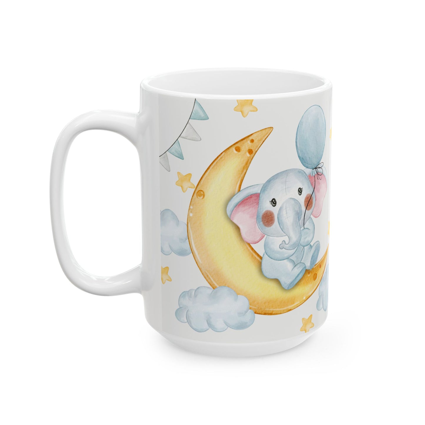 Happy Birthday Elephant Ceramic Mug | Custom Gift For Kids, Cute Animal Mug, Kids Birthday - 13954