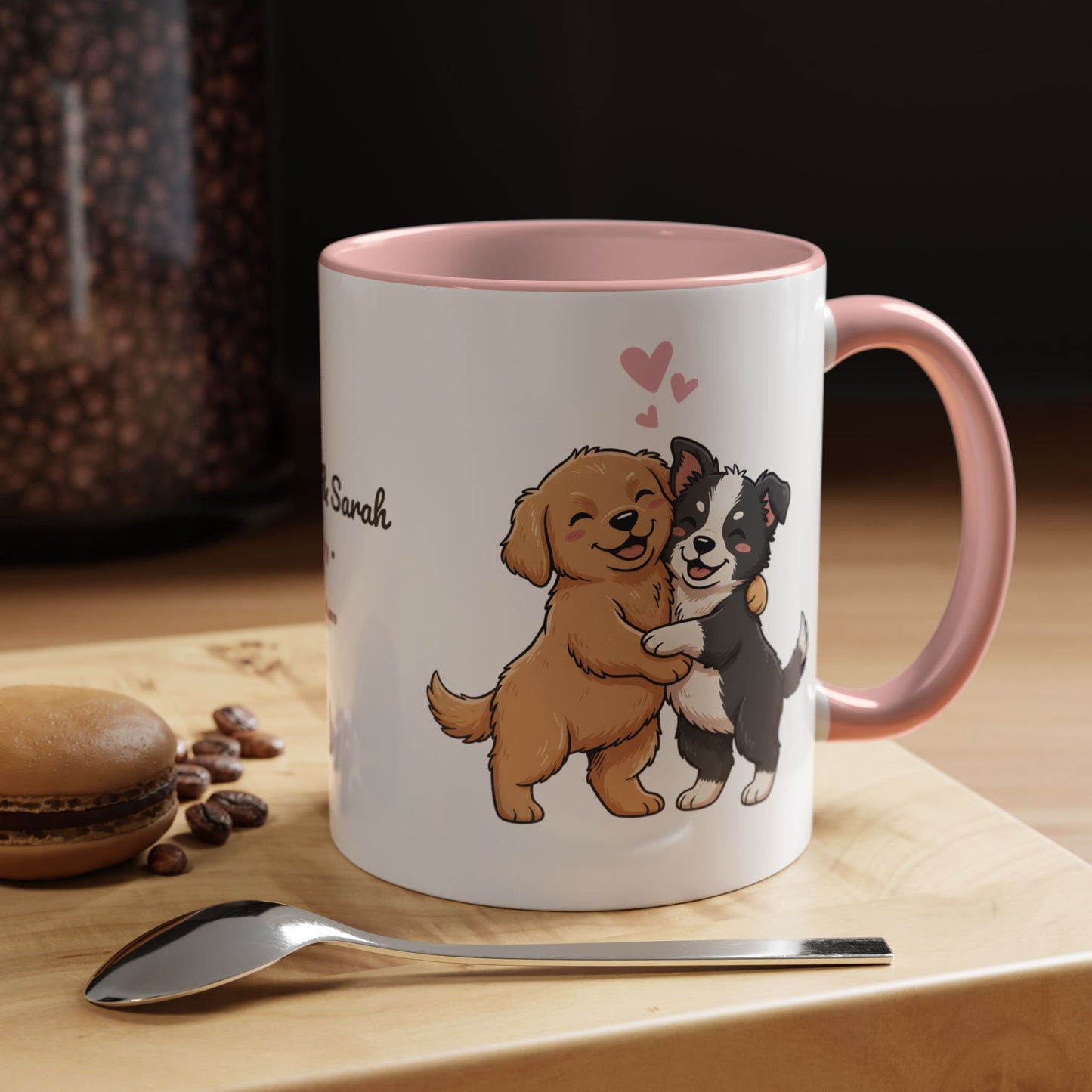 Cute Dogs Personalized Mug — Custom Names & Established Date | Couple Valentine Gift (11oz / 15oz) - 14753
