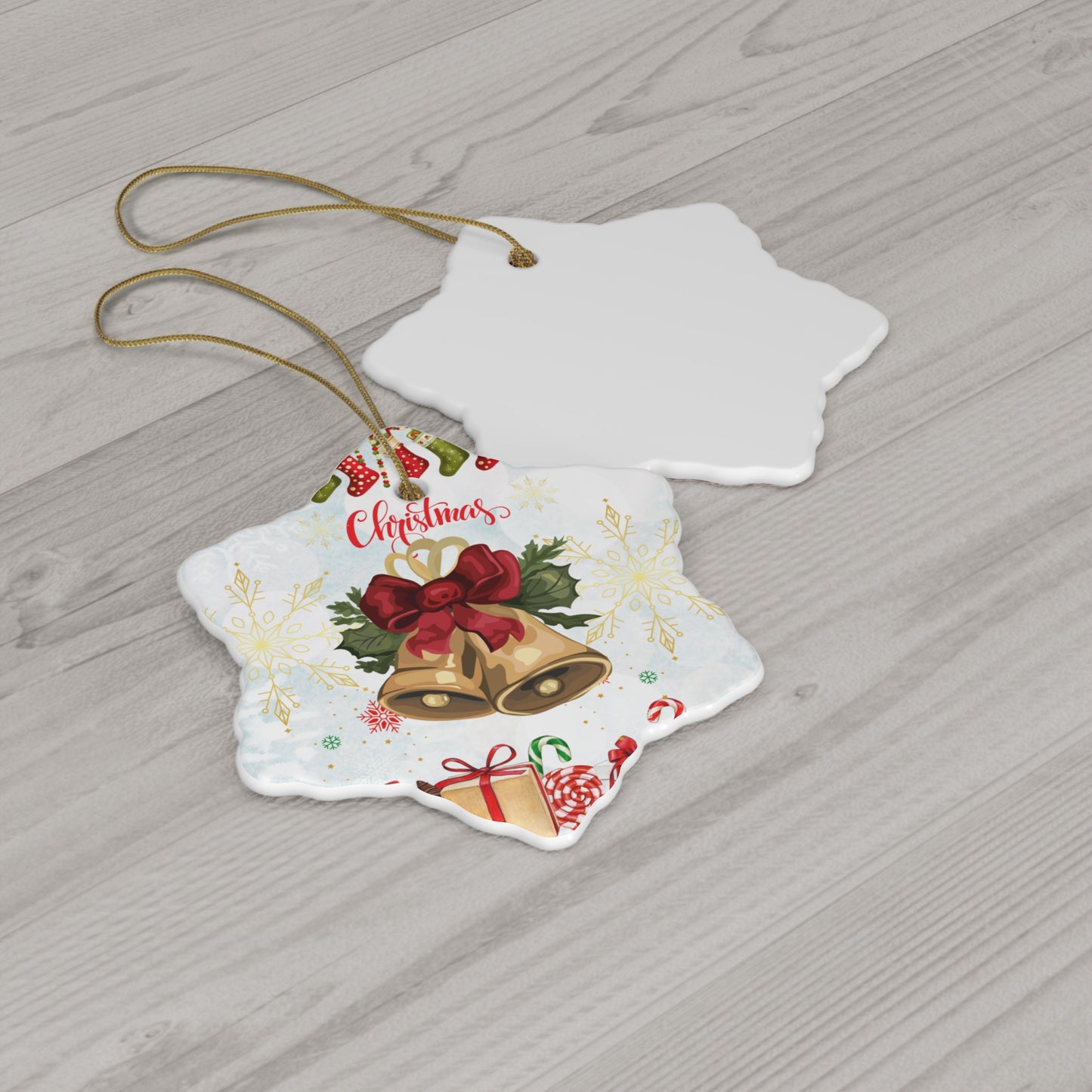 Christmas Bell - Ceramic Ornament, 4 Shapes