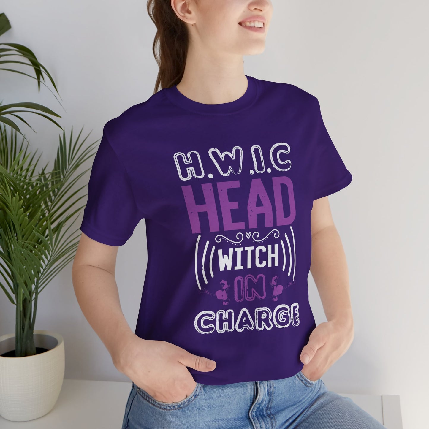 H.W.I.C. (Head Witch in Charge) - Unisex Jersey Short Sleeve Tee - 12416