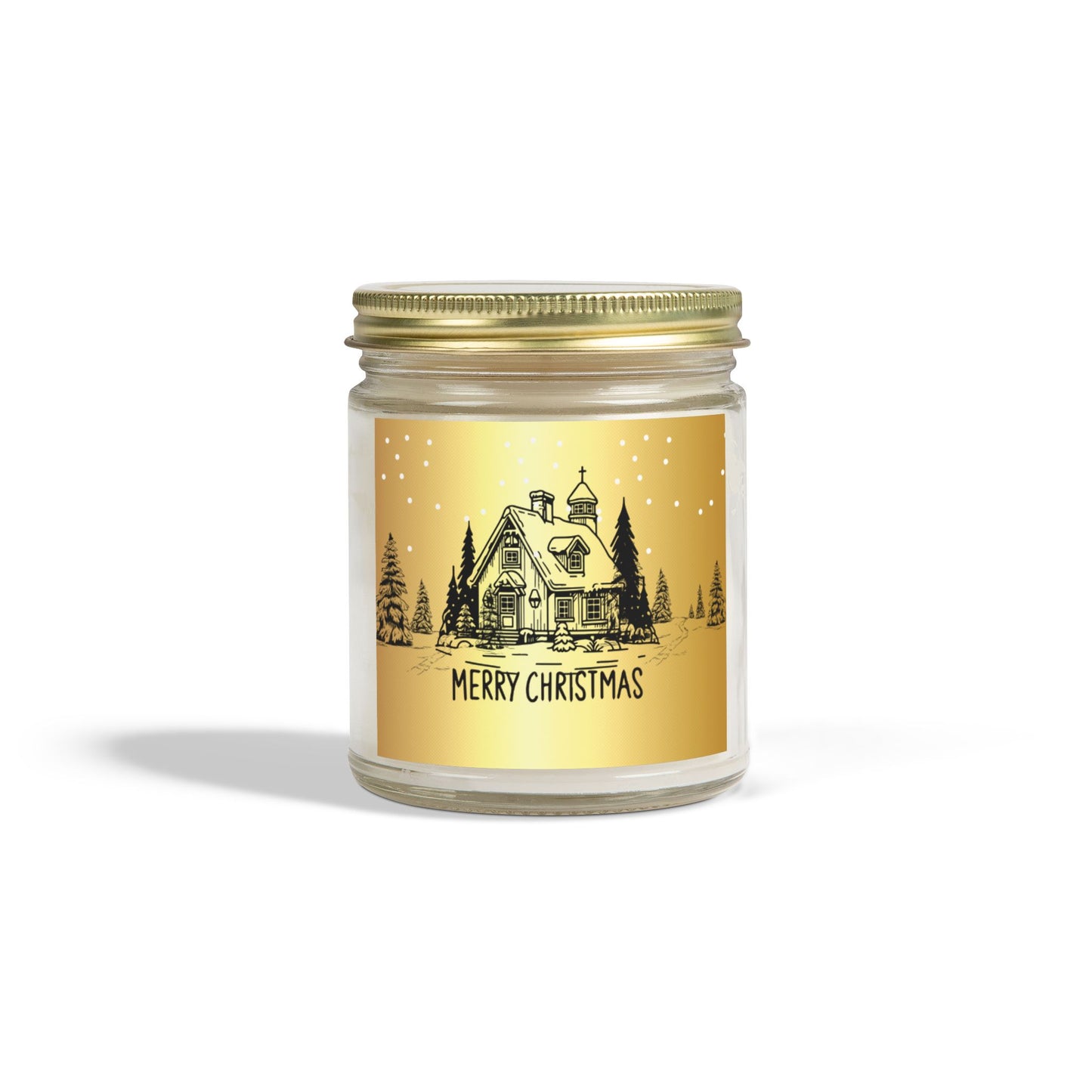 Merry Christmas - Scented Candles, Coconut Apricot Wax (4oz, 9oz) - 10108