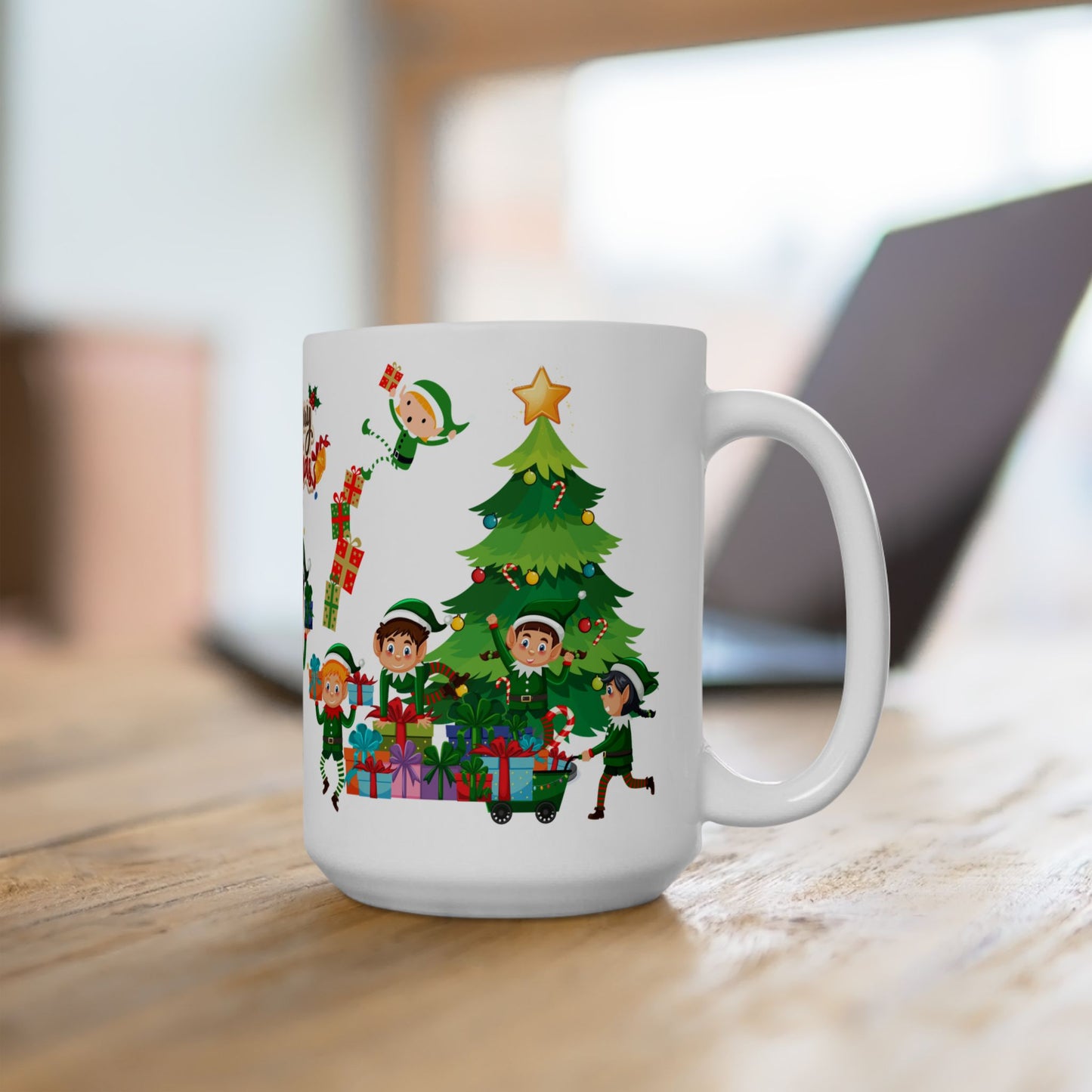 Little Elves with Christmas Gifts - Ceramic Mug, (11oz, 15oz) - 10293