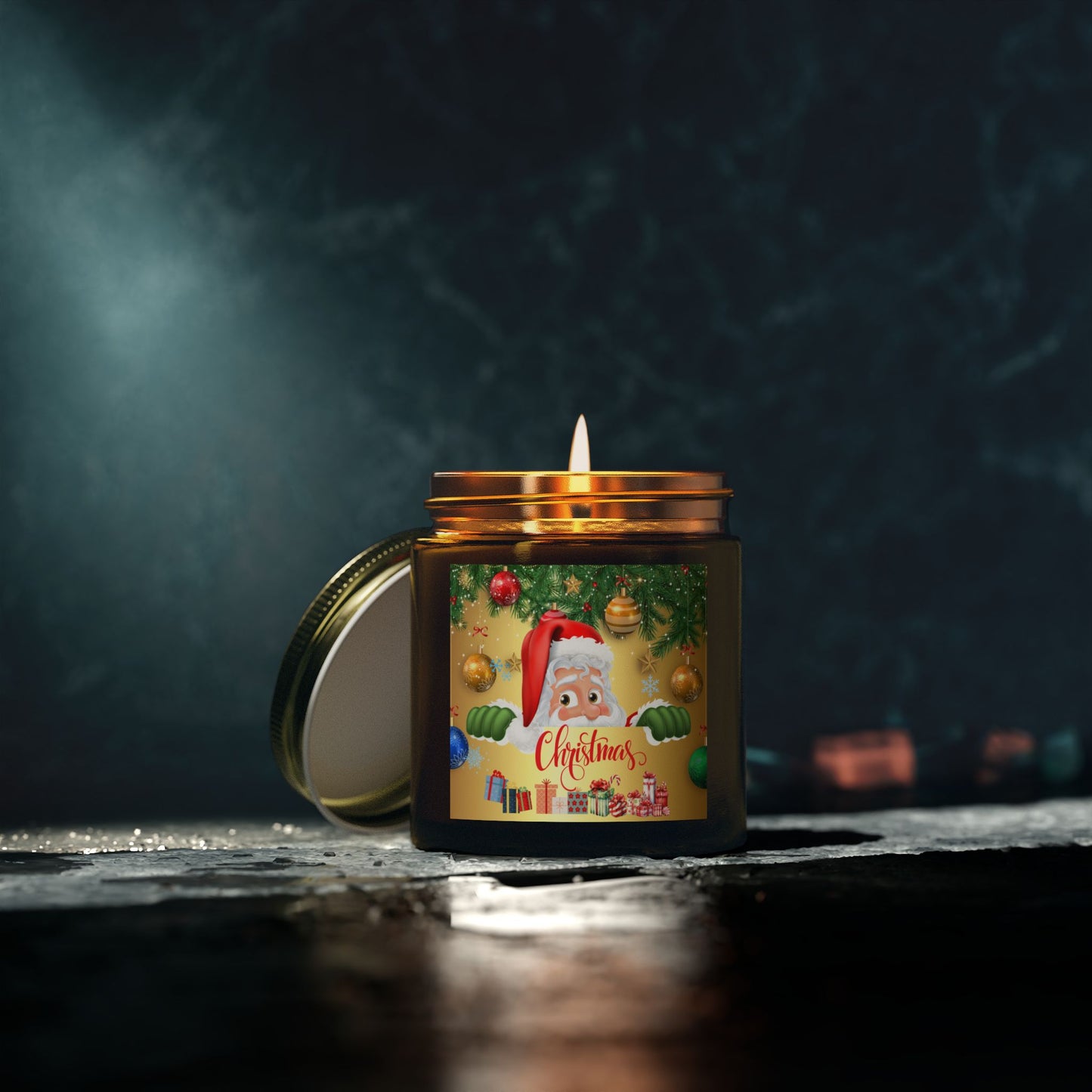 Christmas, Santa - Scented Candles, Coconut Apricot Wax (4oz, 9oz)